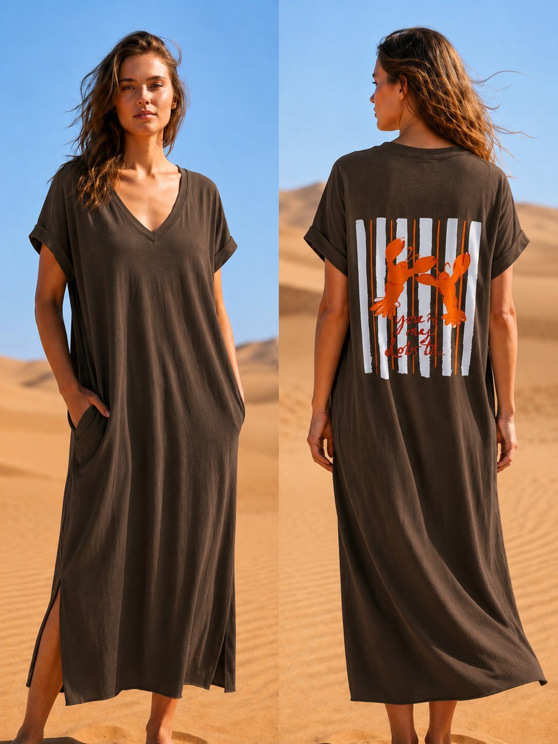 Großhändler NOS - Baumwollkleid mit Rückenmuster
