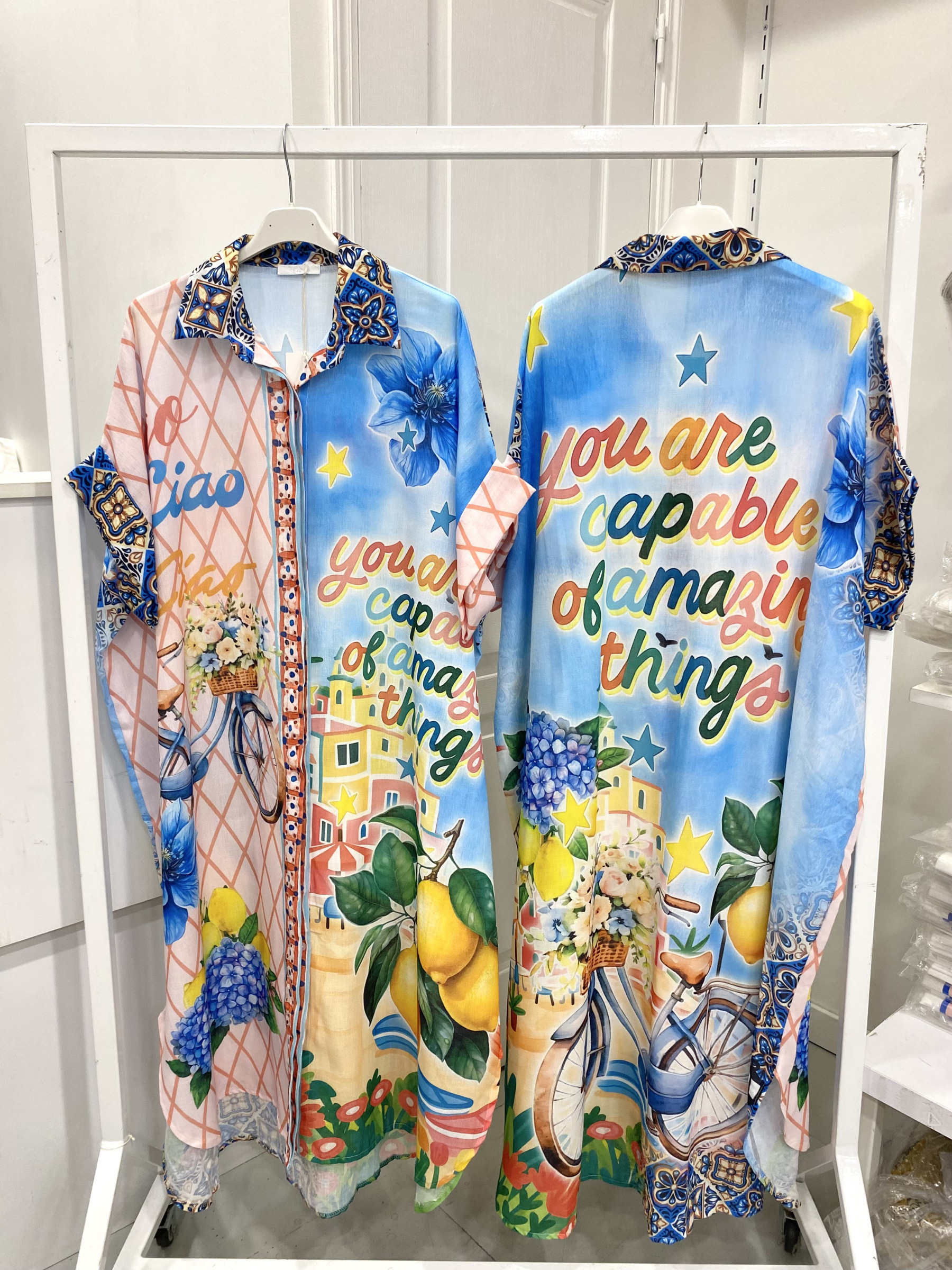 Mayorista NOS - Vestido camisero estampado