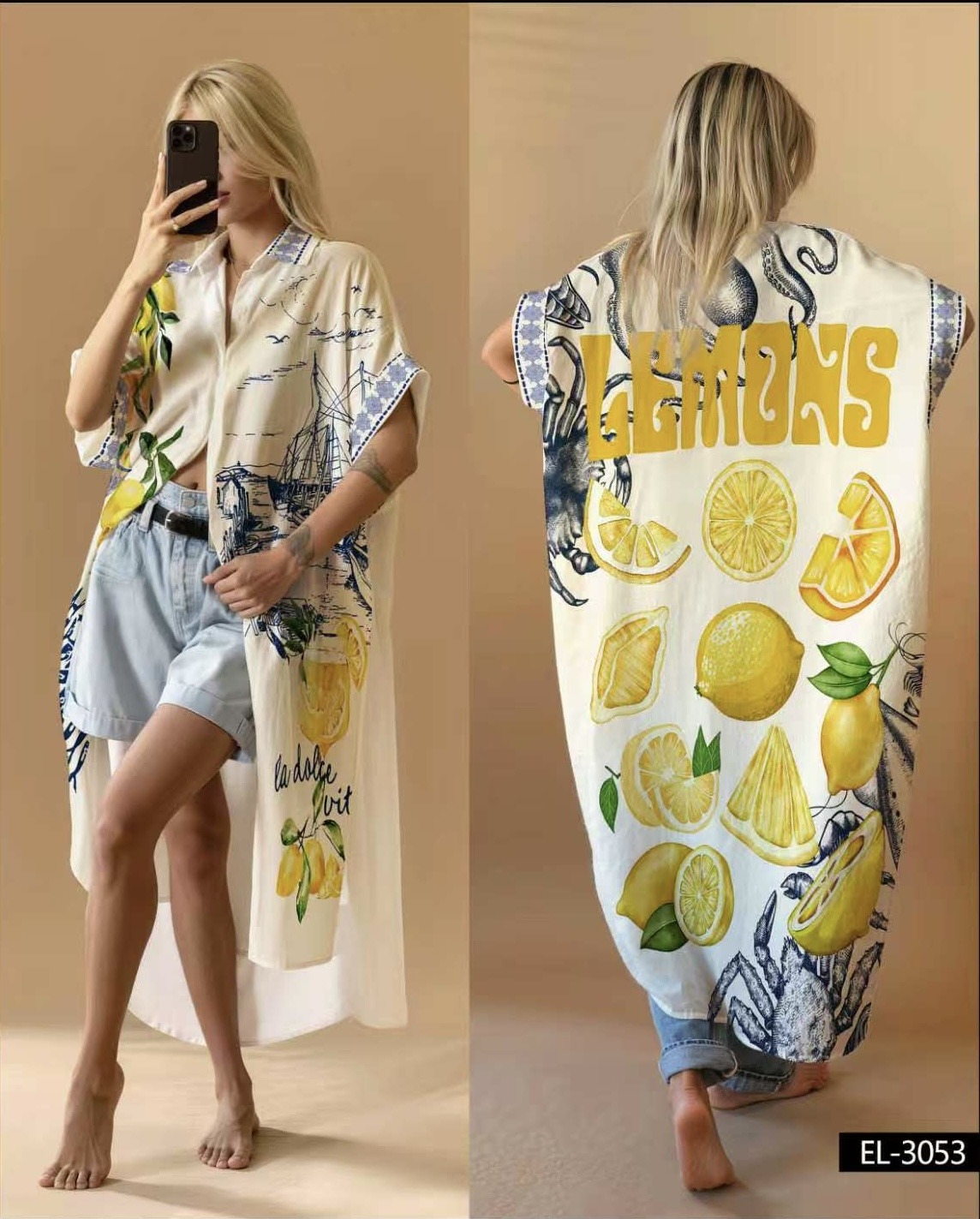 Großhändler NOS - Bedrucktes Hemdkleid