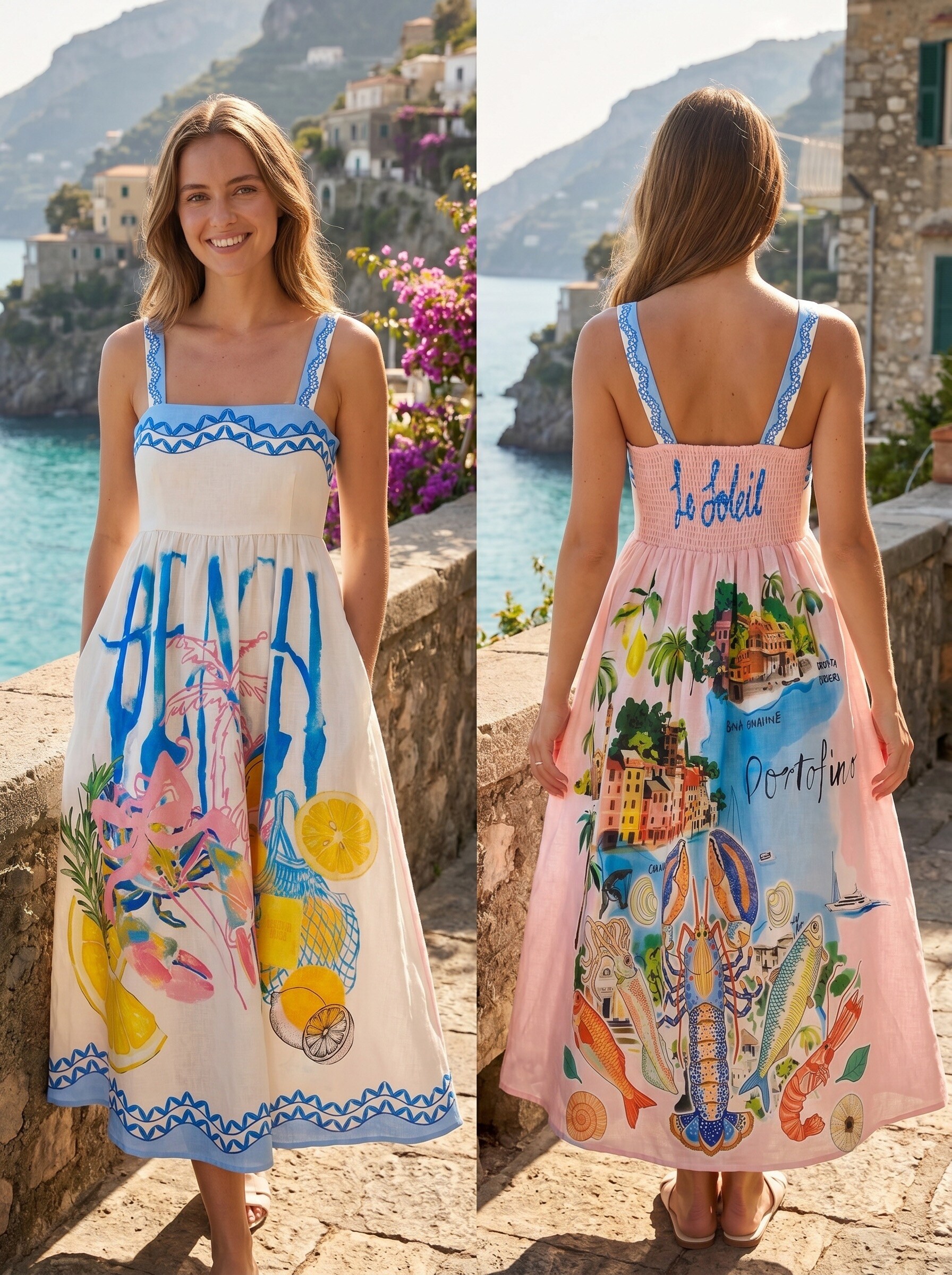 Mayorista NOS - Vestido de tirantes con estampado