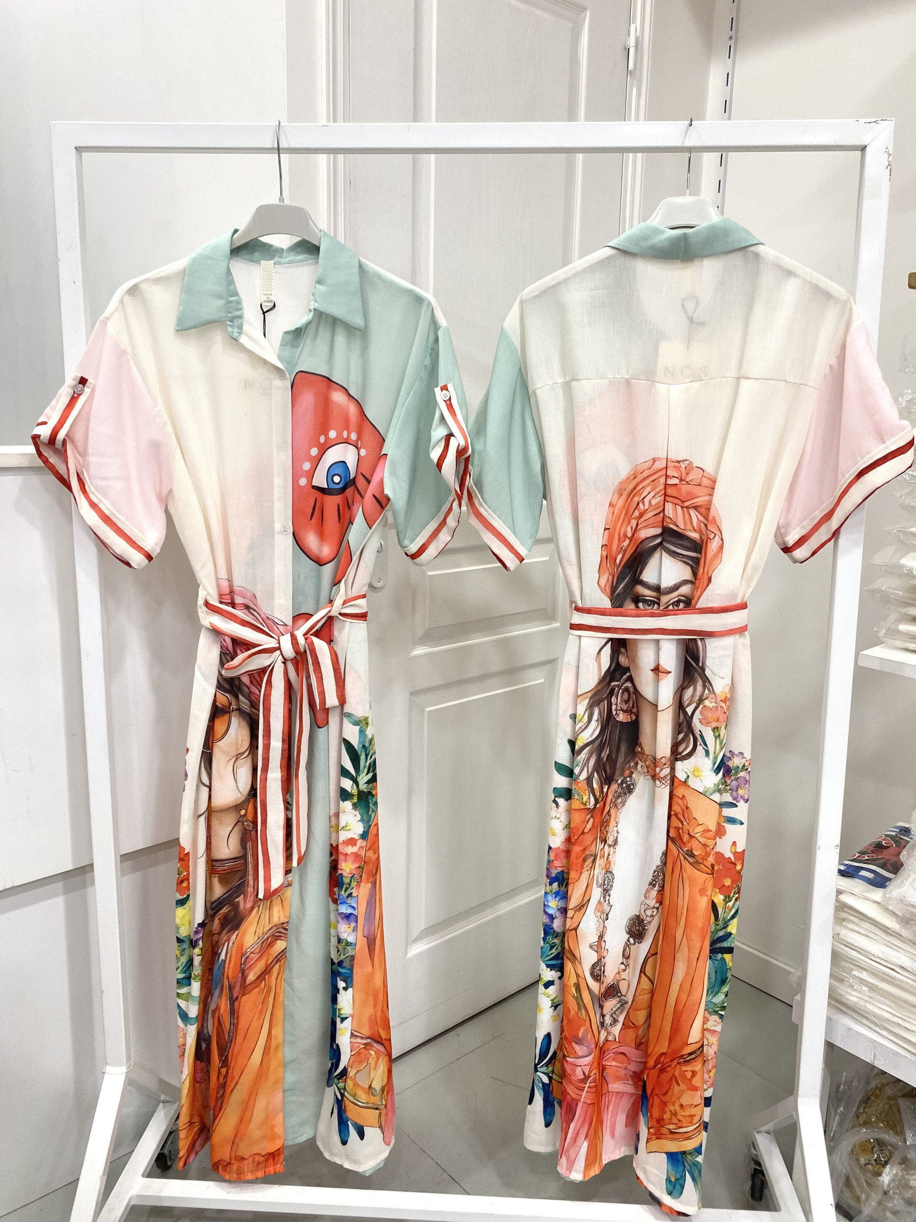 Mayorista NOS - Vestido estampado con cinturón