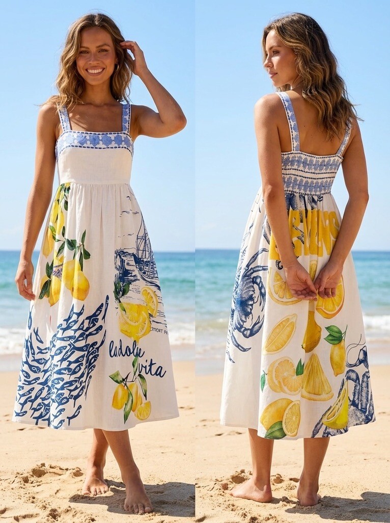 Mayorista NOS - Vestido de tirantes con estampado