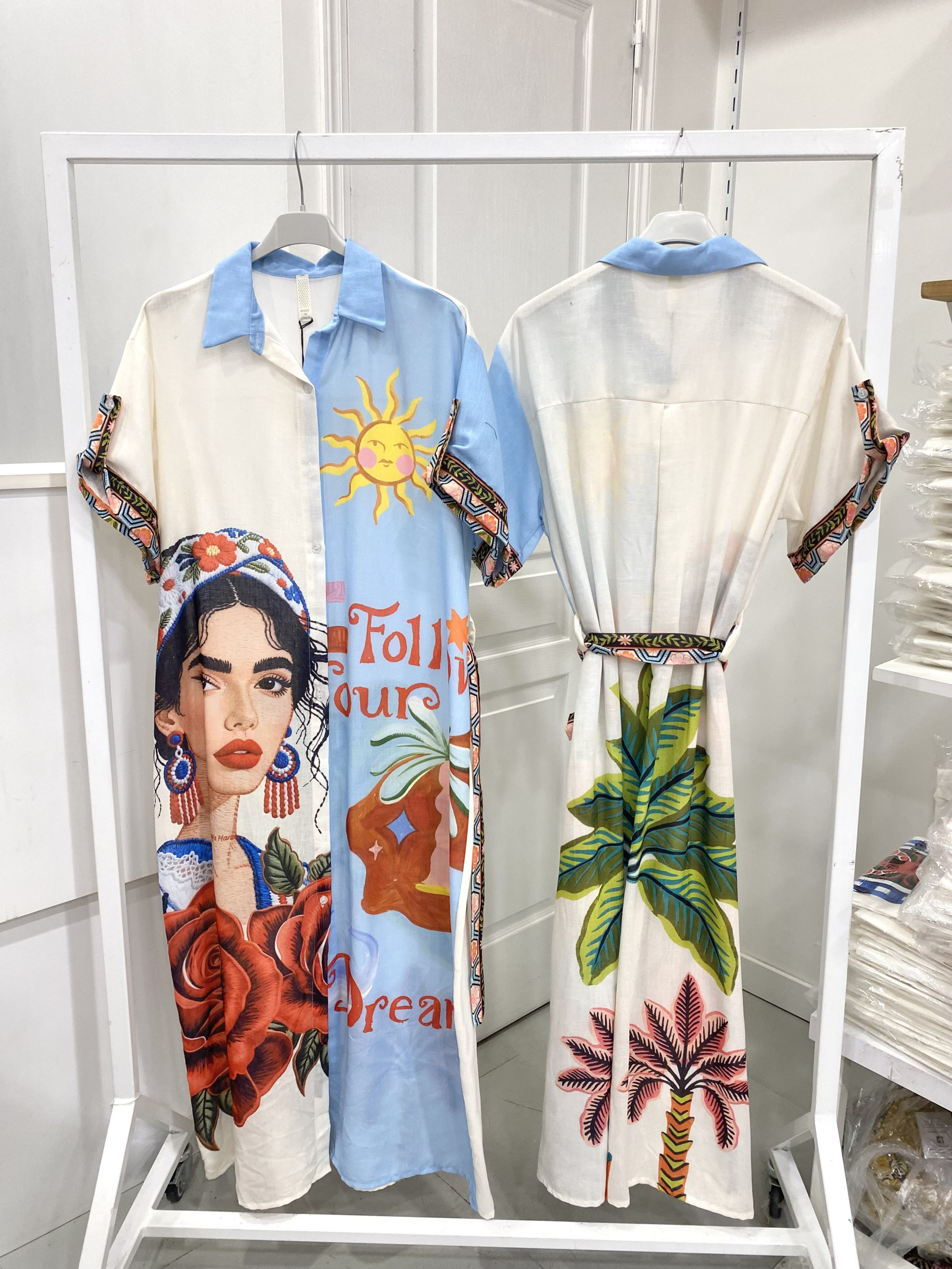 Mayorista NOS - Vestido estampado con cinturón