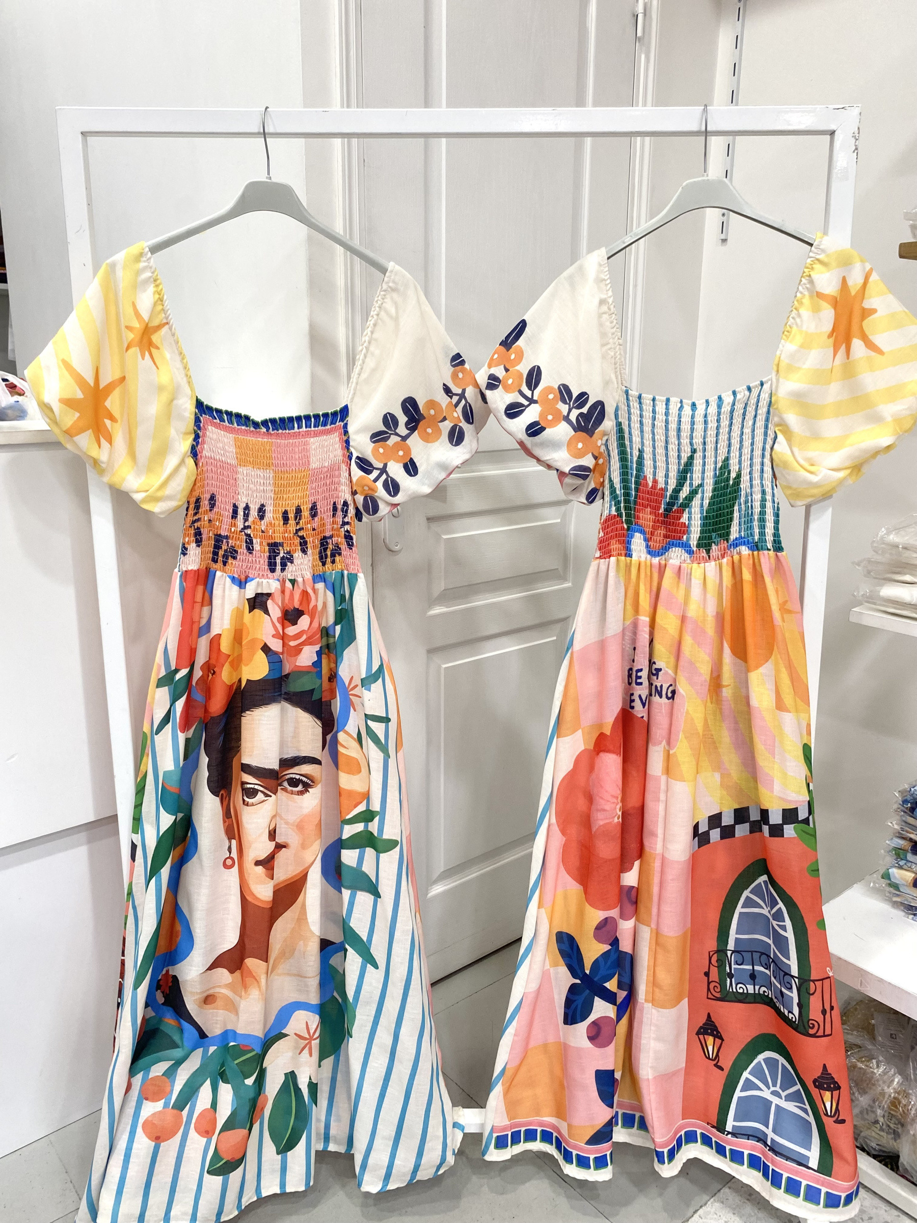 Mayorista NOS - Vestido estampado con mangas abullonadas