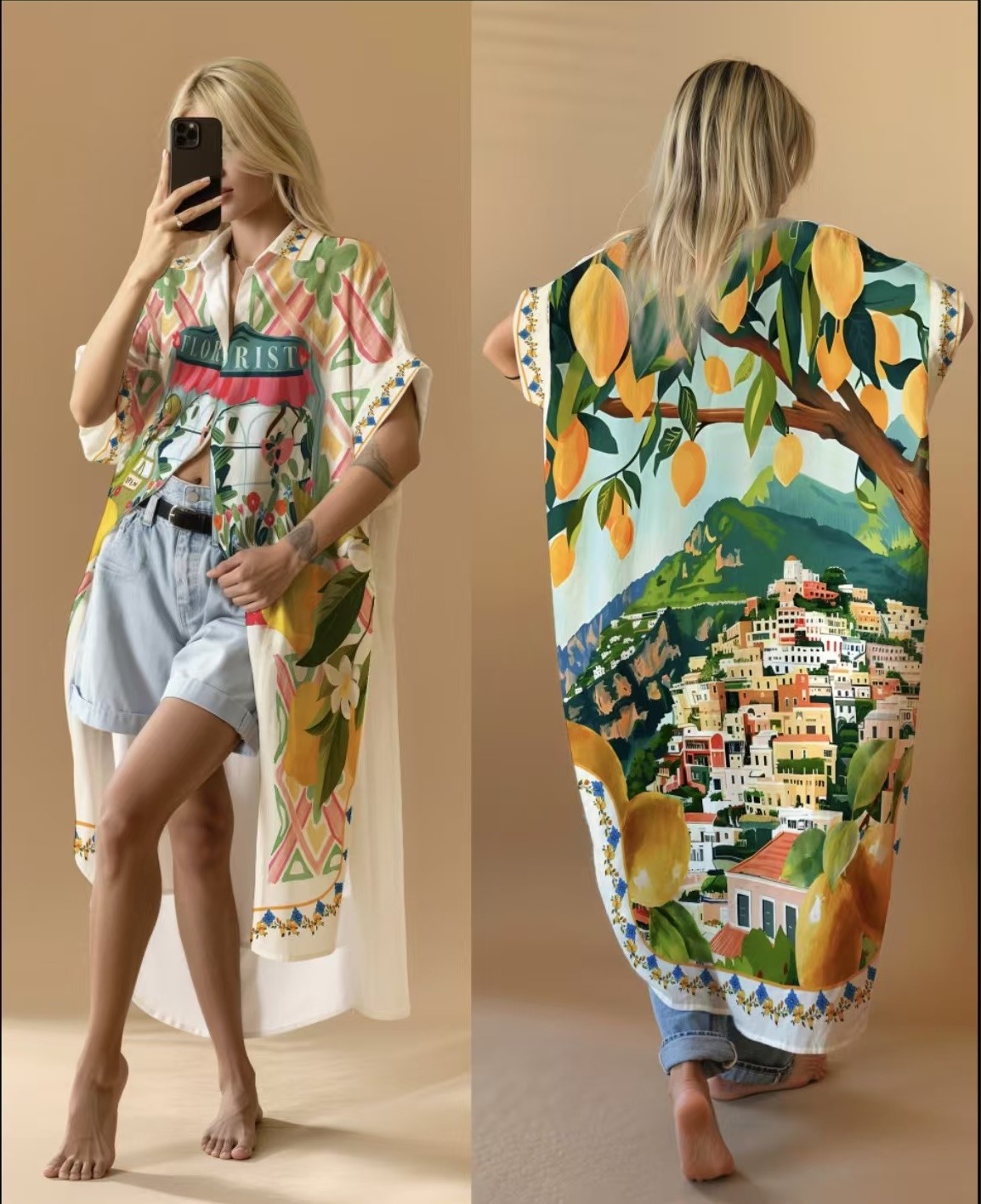 Mayorista NOS - Vestido camisero estampado