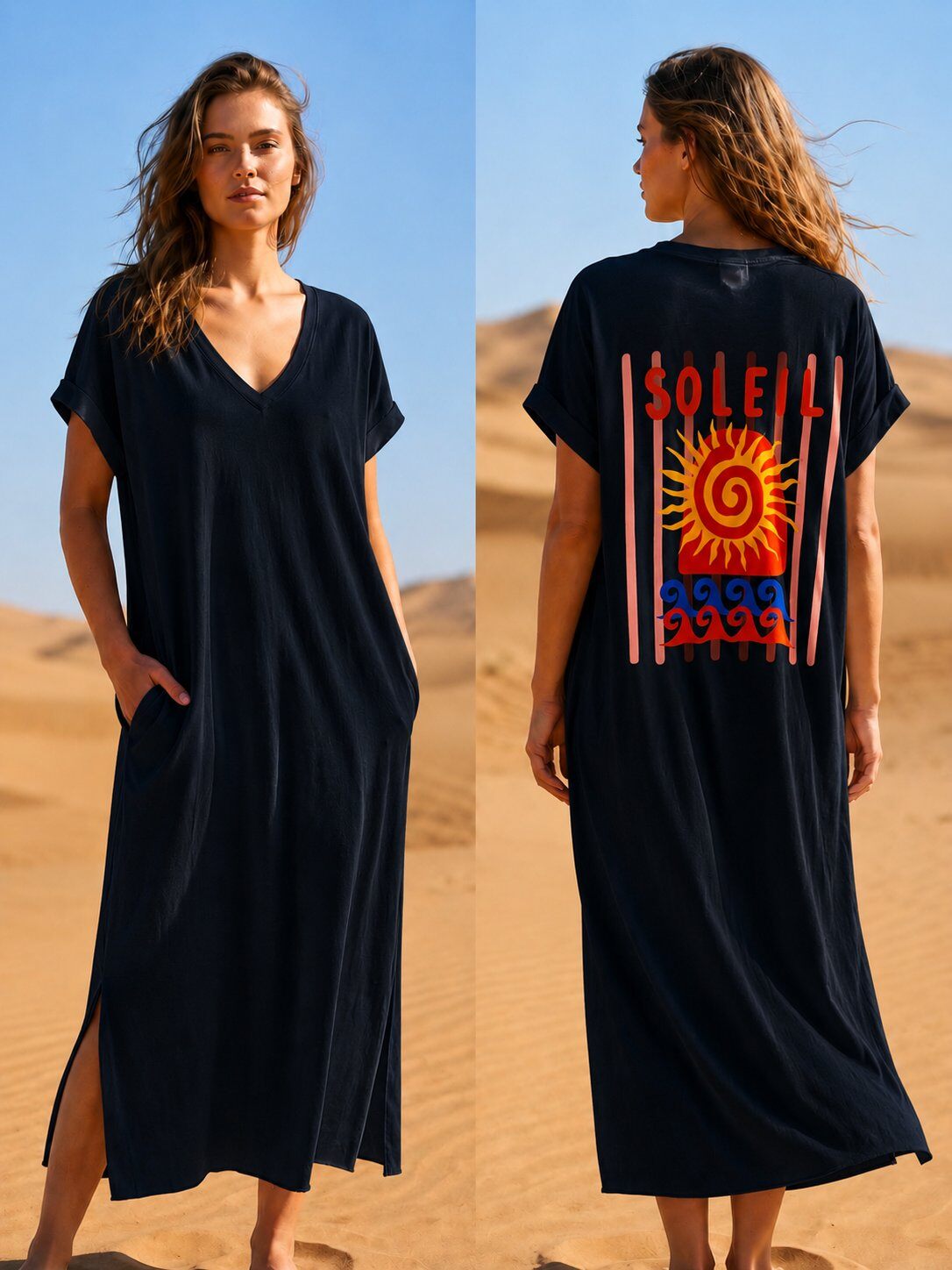 Großhändler NOS - Baumwollkleid mit Mustern auf dem Rücken