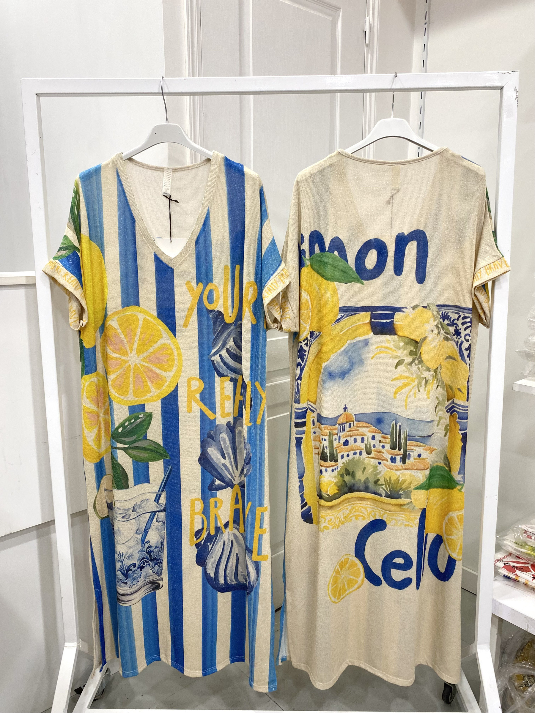 Großhändler NOS - Bedrucktes Lurex-Kleid