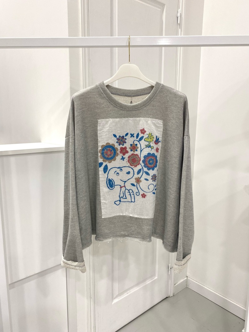 Grossiste NOS - Sweat en lurex argenté avec motif