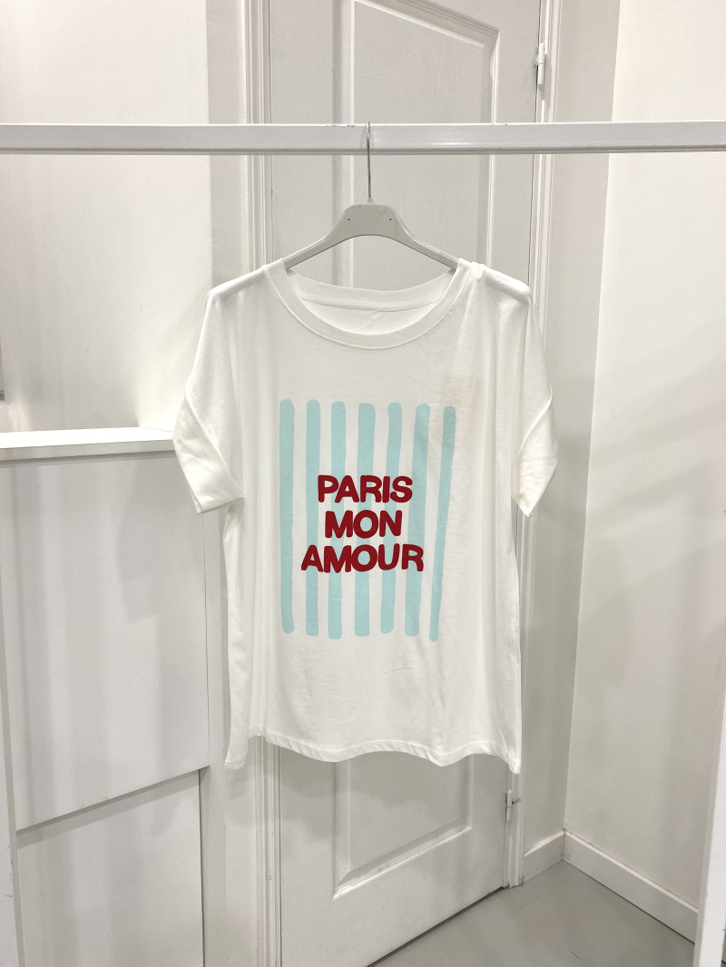 Wholesaler NOS - White T-shirt with PARIS design
