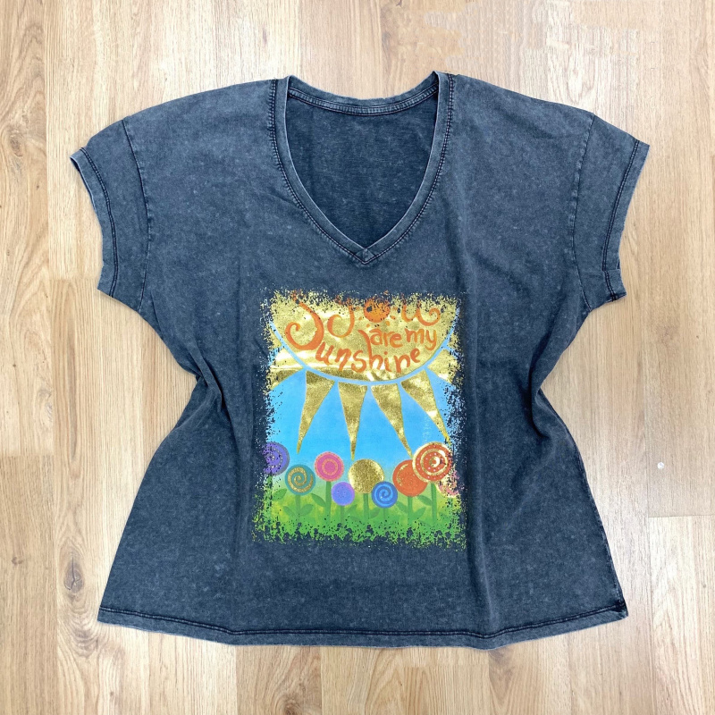 Wholesaler NOS - Washed t-shirt with pattern