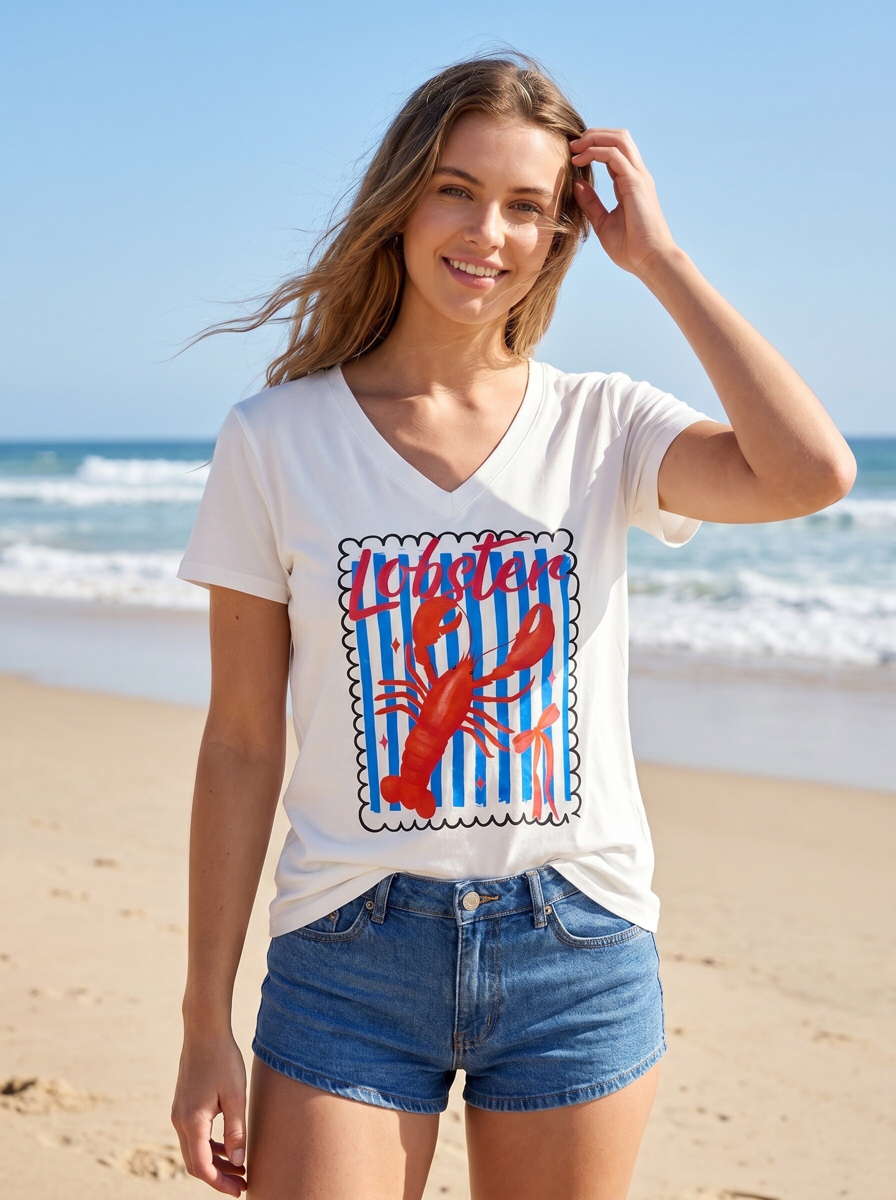 Großhändler NOS - Weißes T-Shirt mit Muster
