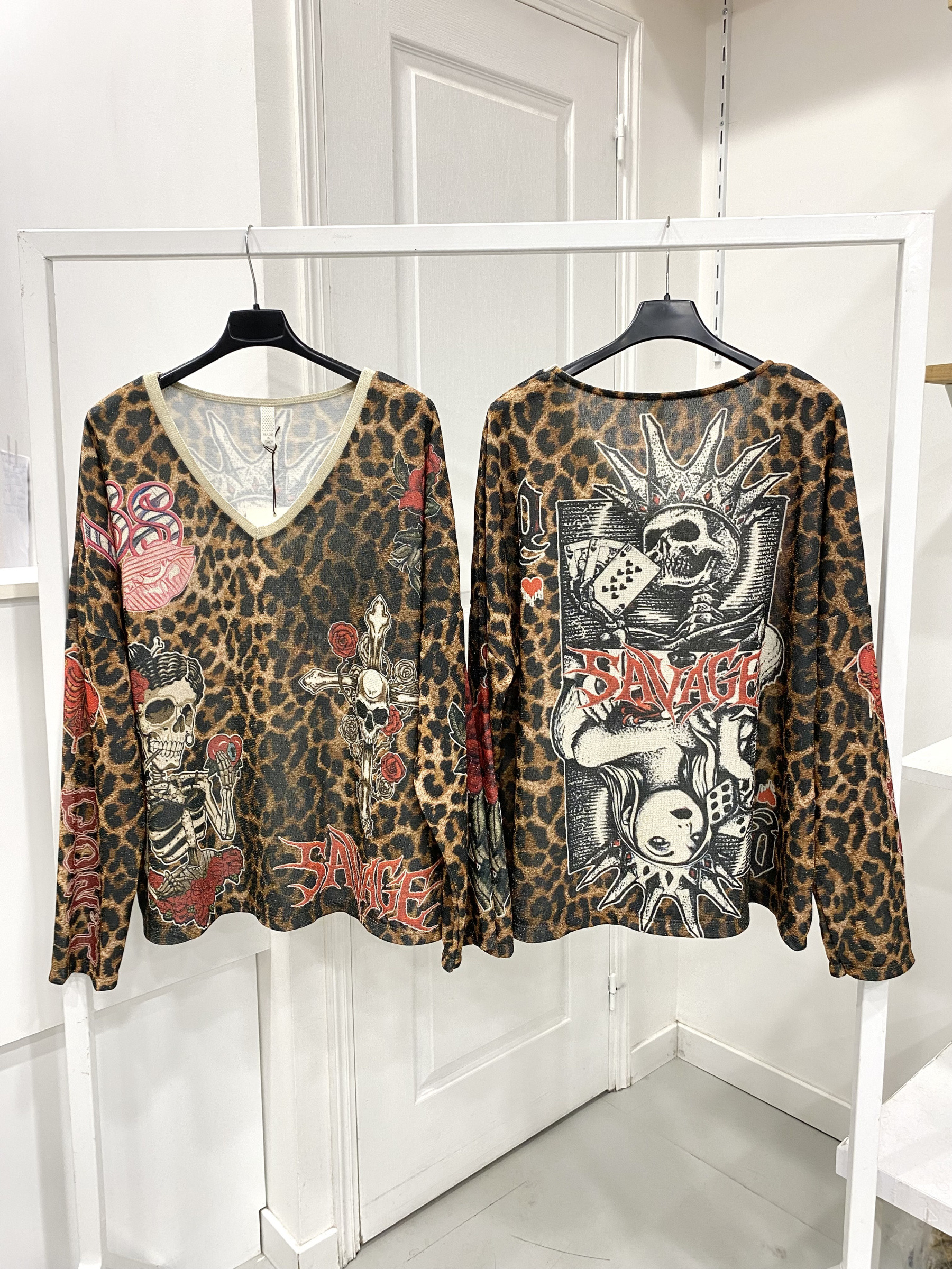Grossiste NOS - Top lurex imprimé Avec intérieur en molleton doux