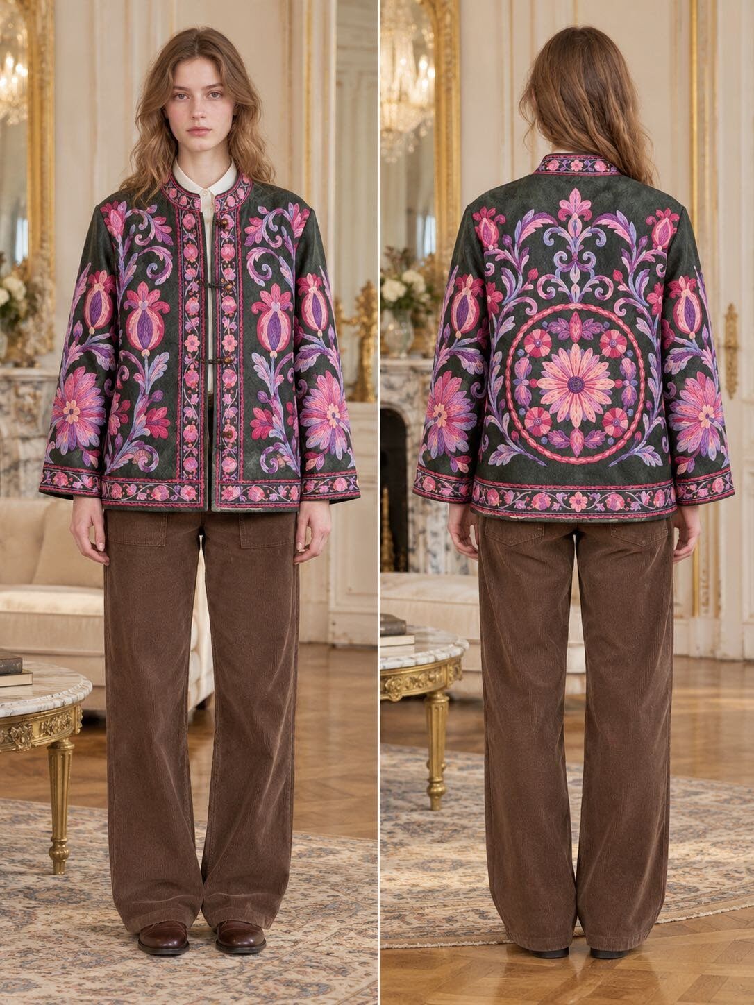 Großhändler NOS - Gesteppte Jacke mit Blumenmuster