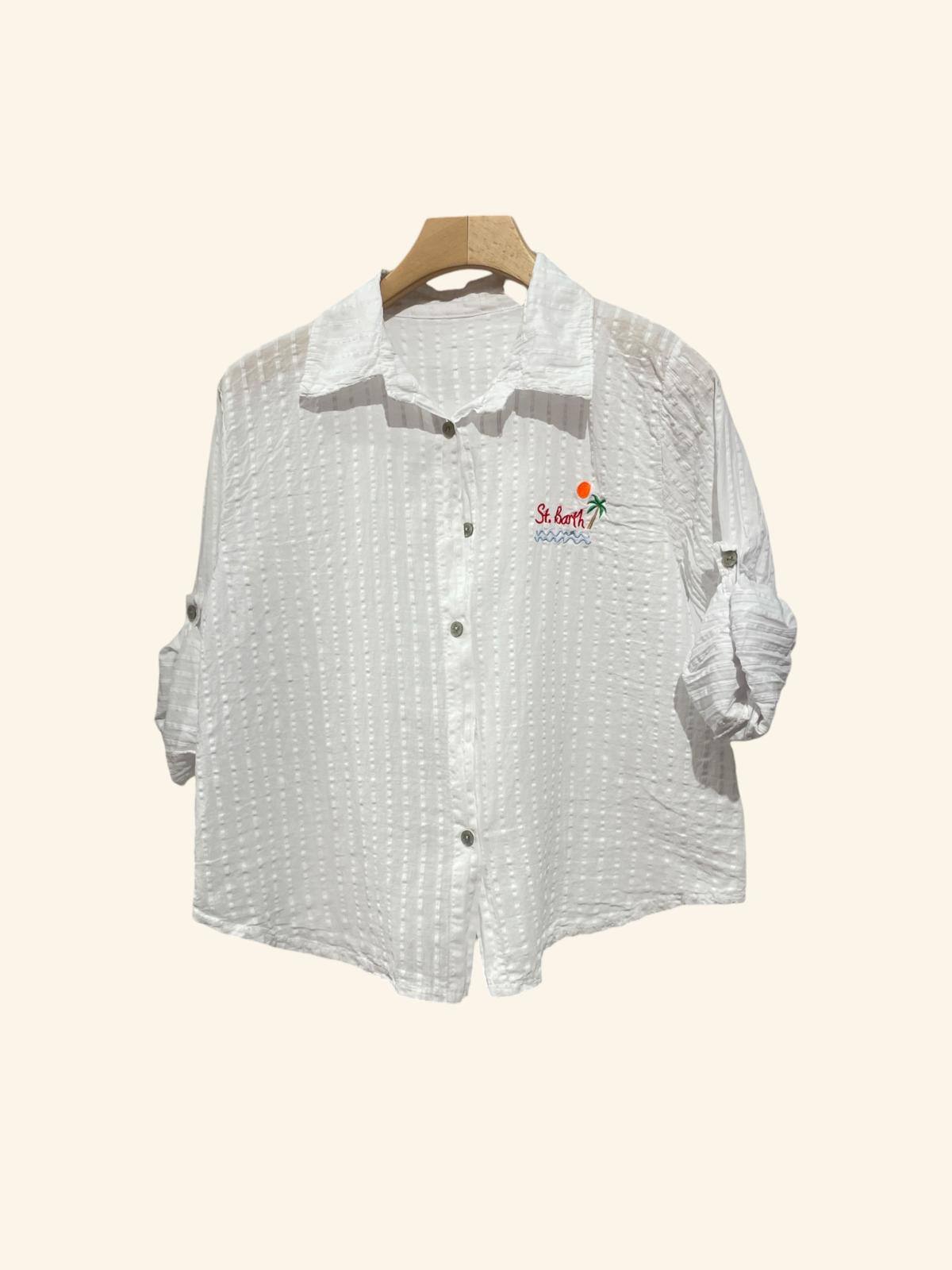 Grossiste NOTA BENE - Chemise Femme avec St. Barth Brodé – Style Resort & Casual