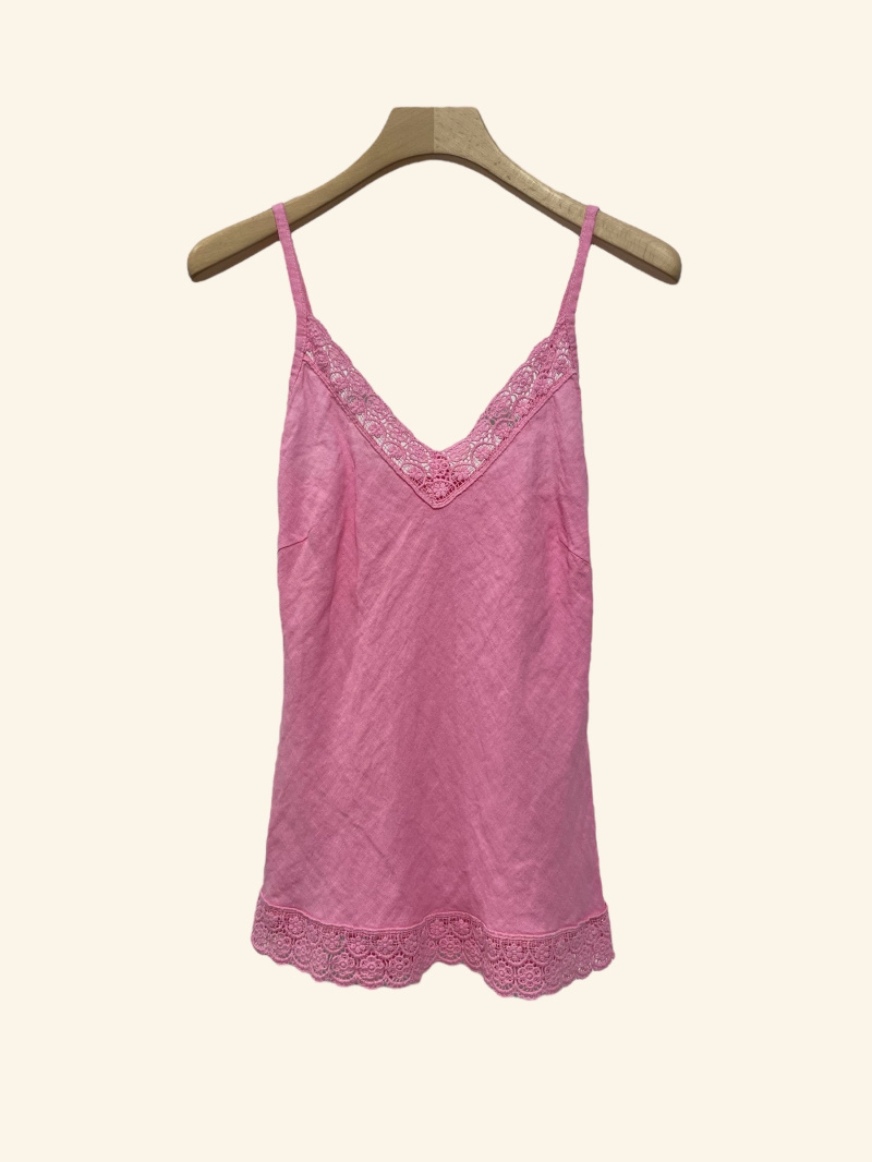 Mayorista NOTA BENE - Camiseta de tirantes de lino con tirantes y encaje