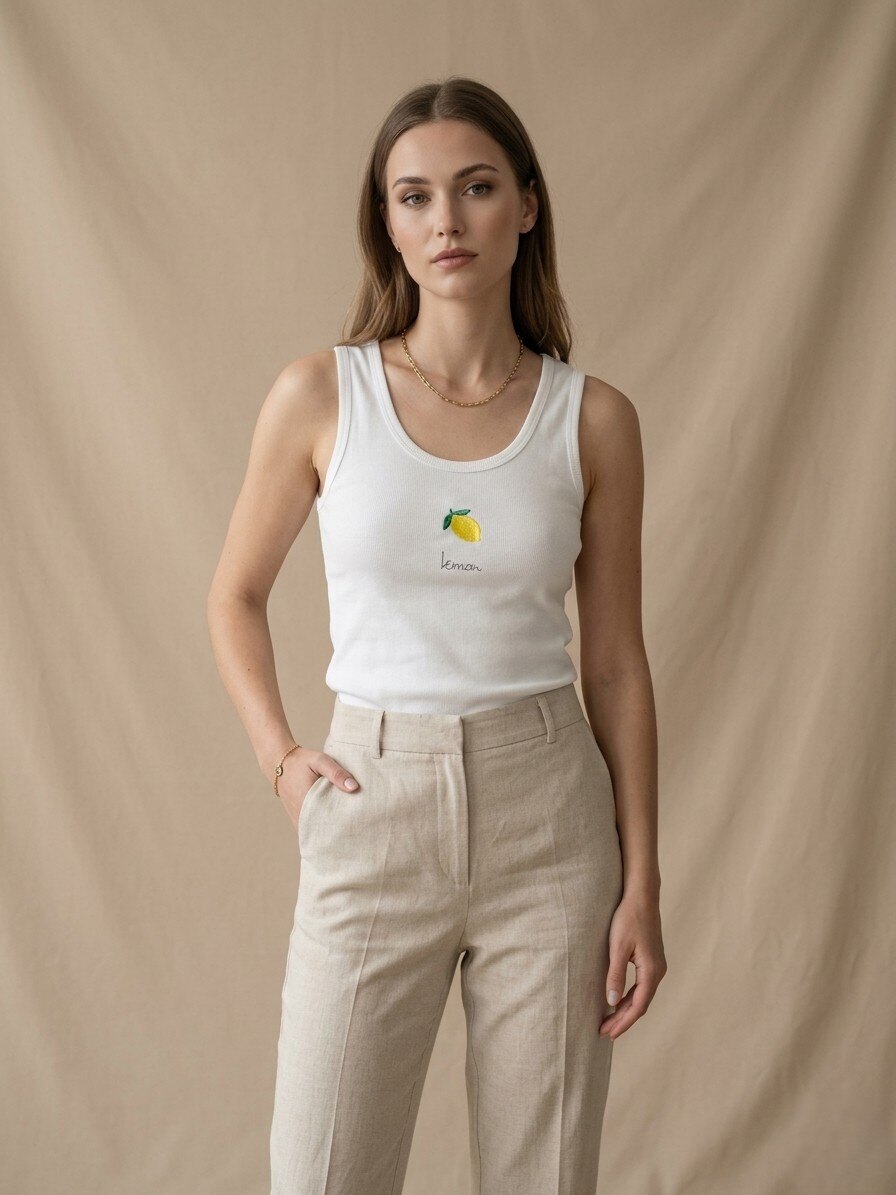 Grossiste NOTA BENE - Débardeur blanc en Coton avec motifs