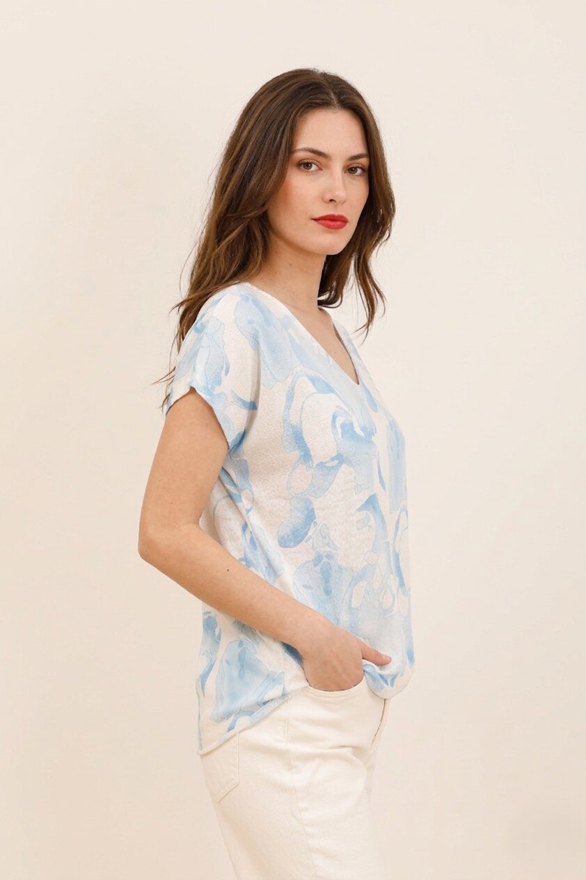 Wholesaler NOTA BENE - Printed V-Neck Top