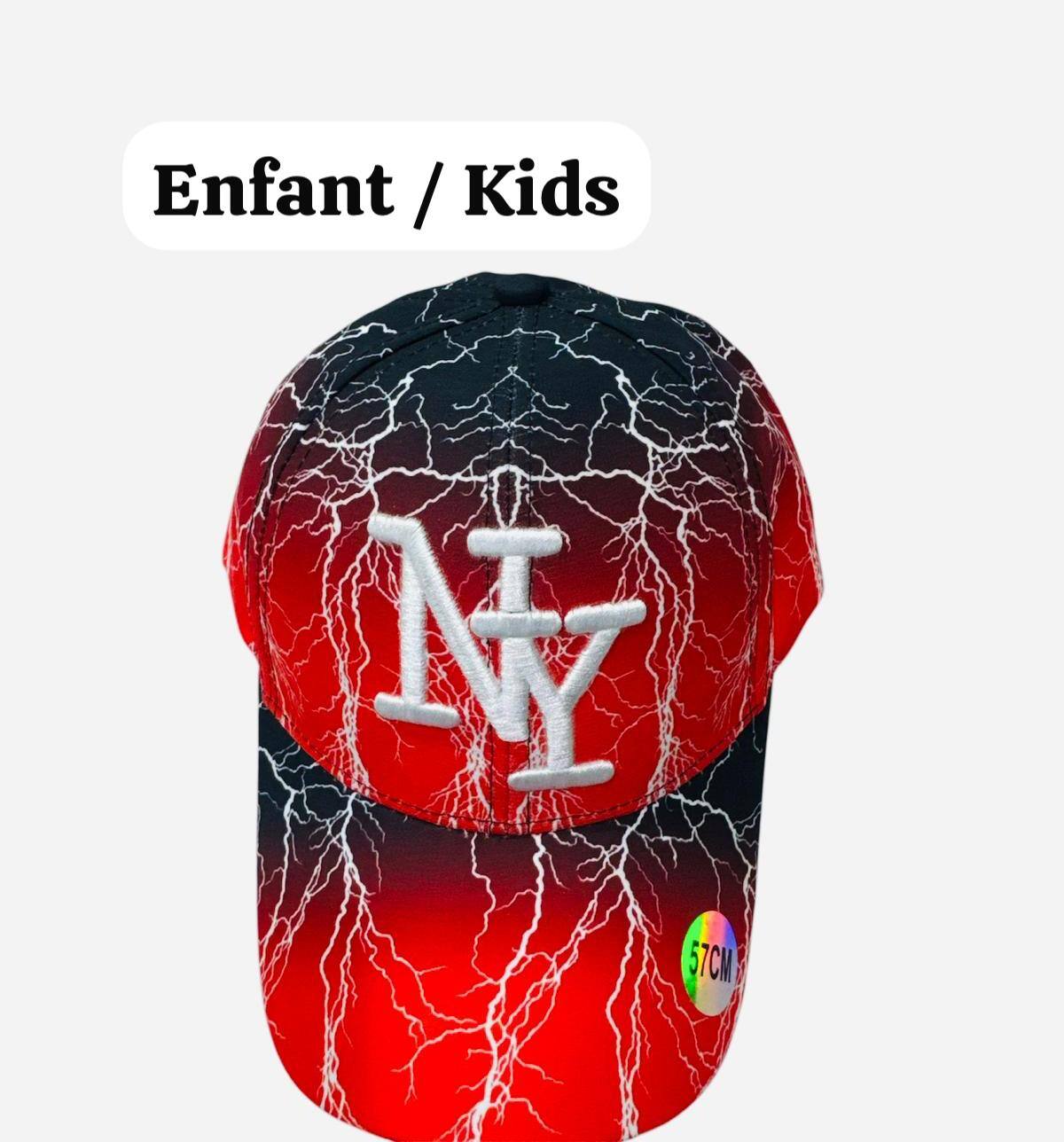 Grossiste NY - Casquette enfant NY éléctricité rouge