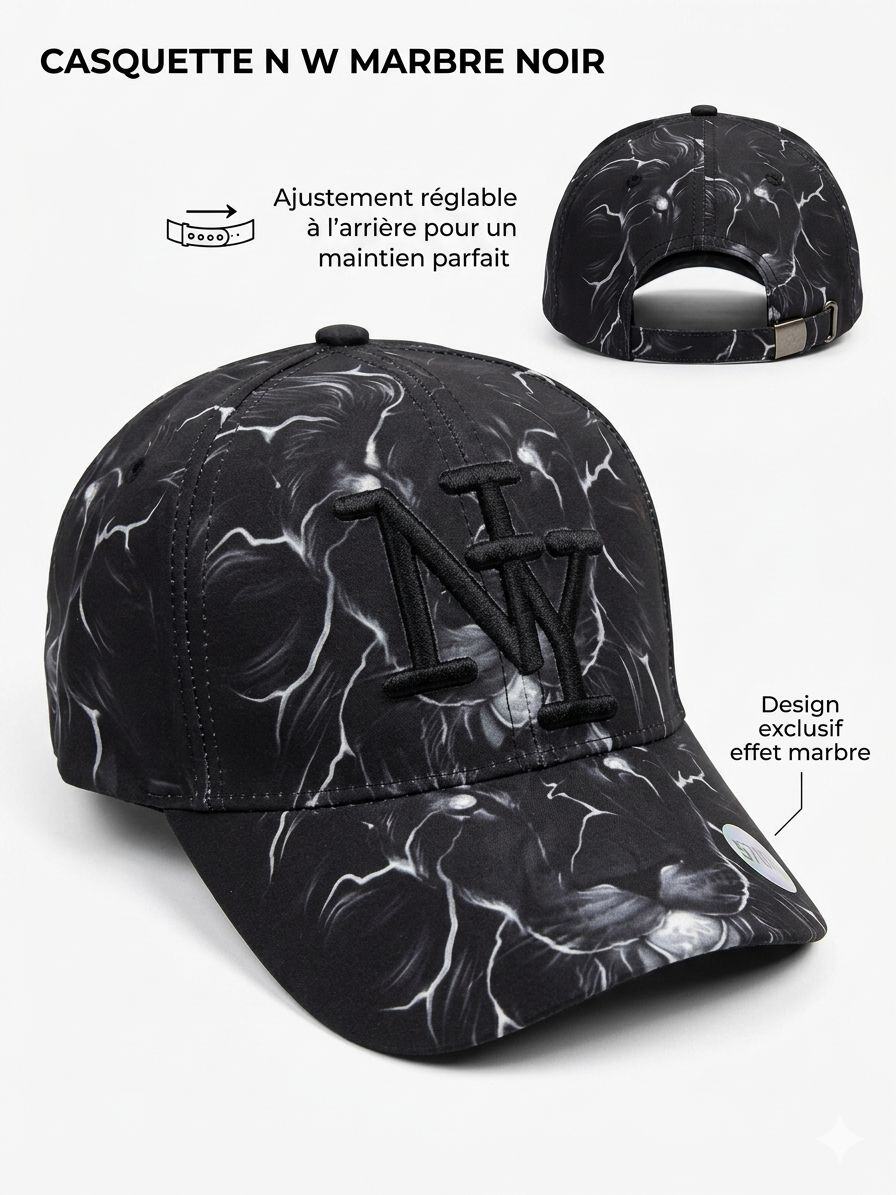 Wholesaler NY - Dark black and white NY lion cap