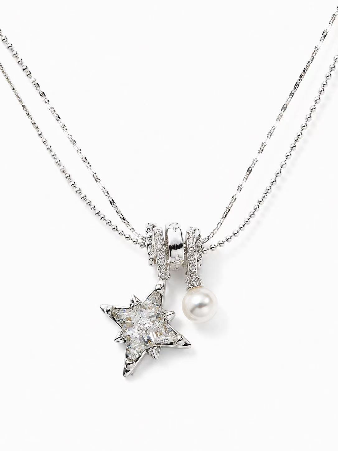 Wholesaler O.TD - Necklace with Star and Pearl Pendant Wholesaler O.TD - Necklace with Star and Pearl Pendant