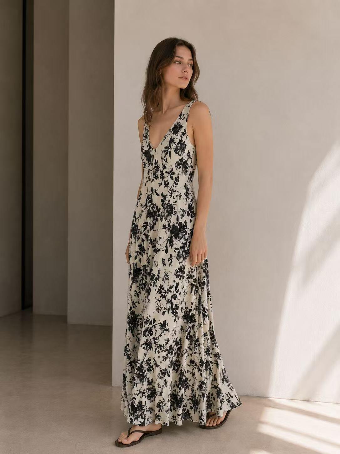Mayorista O.TD - Vestido largo con estampado floral