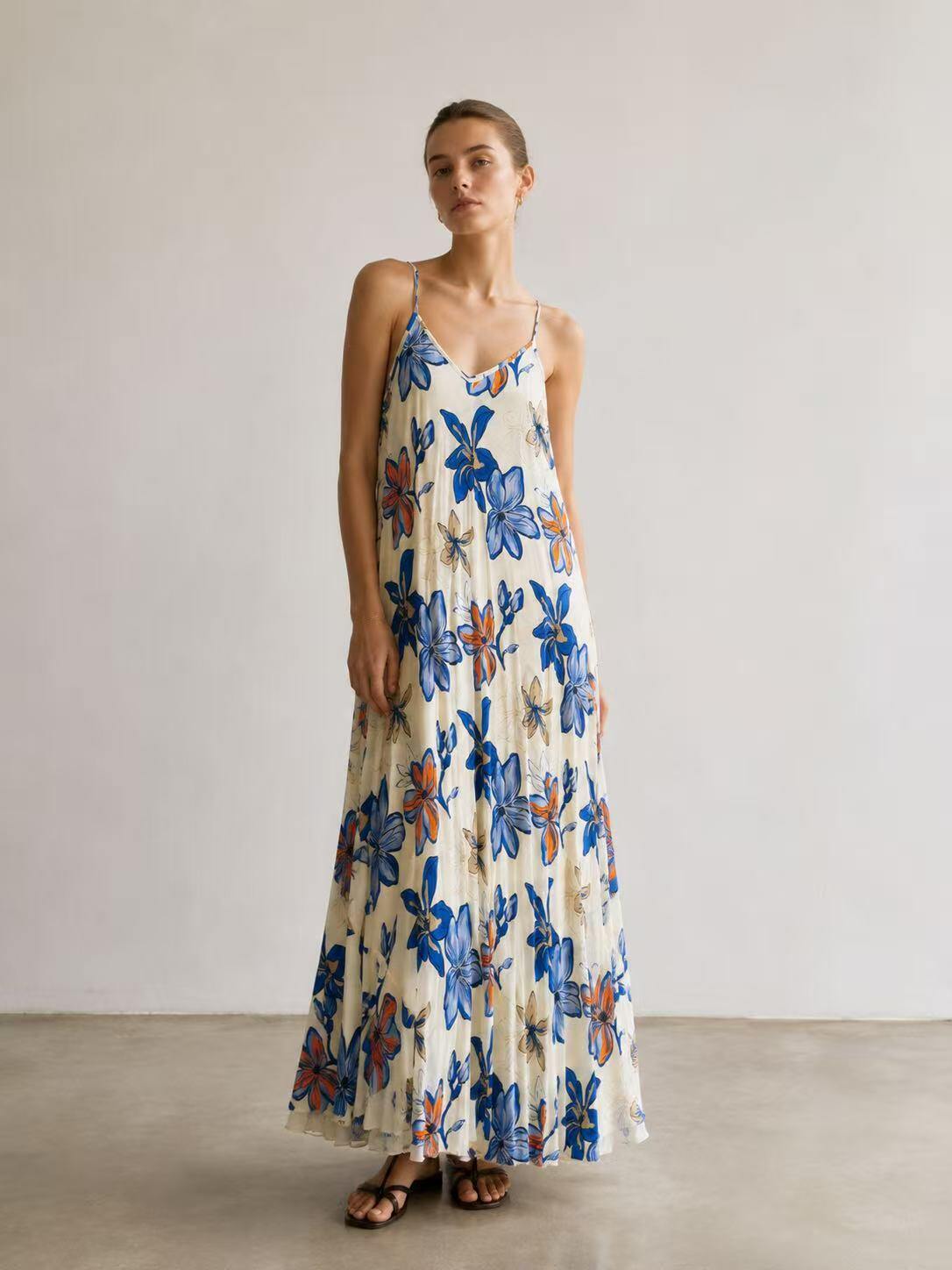 Mayorista O.TD - Vestido largo con estampado floral