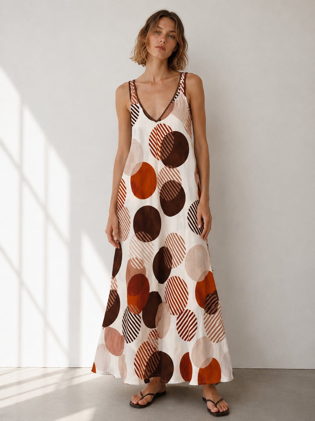 Mayorista O.TD - Vestido largo con estampado geométrico