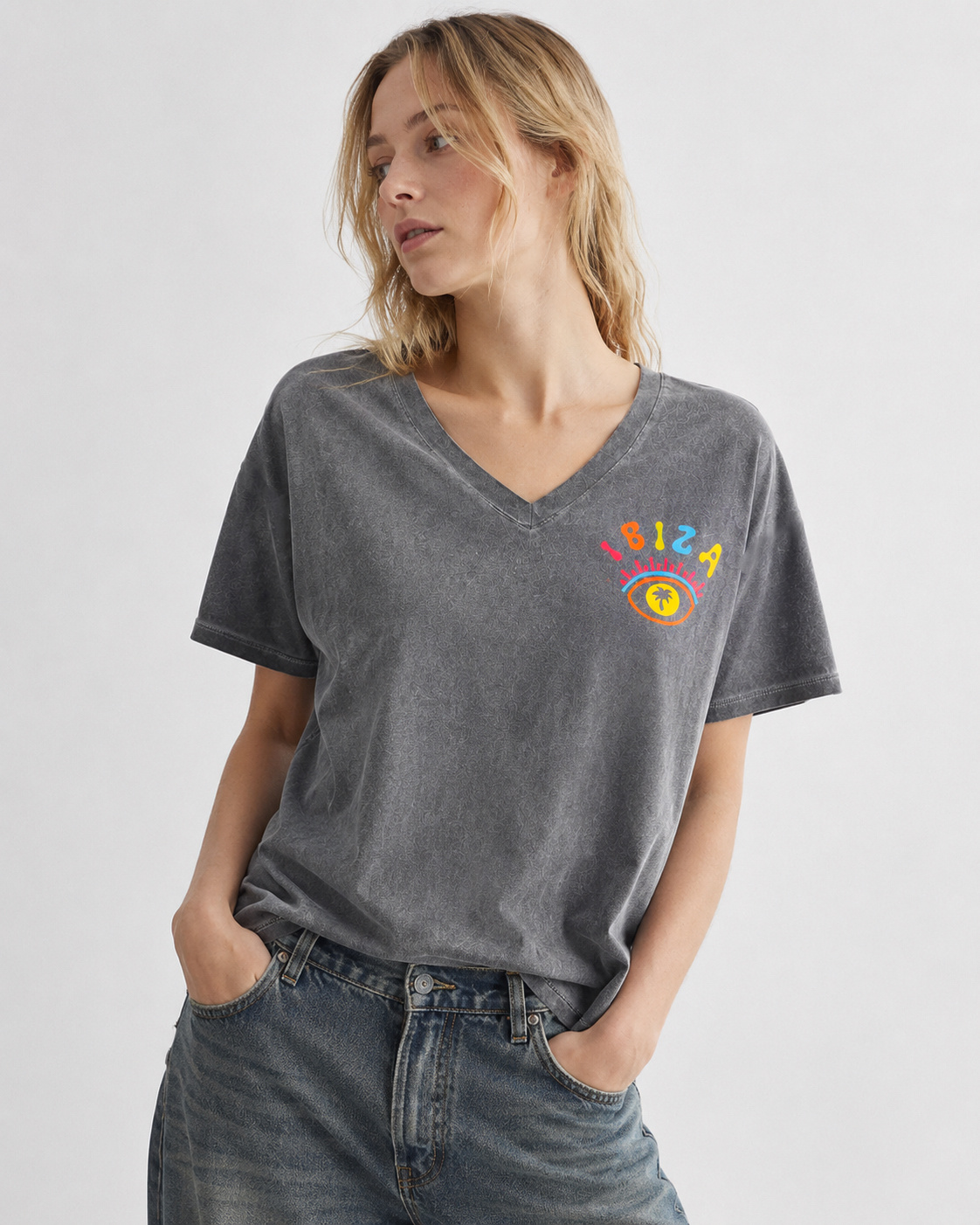 Wholesaler O.TD - T-shirt with IBIZA print in sack tint