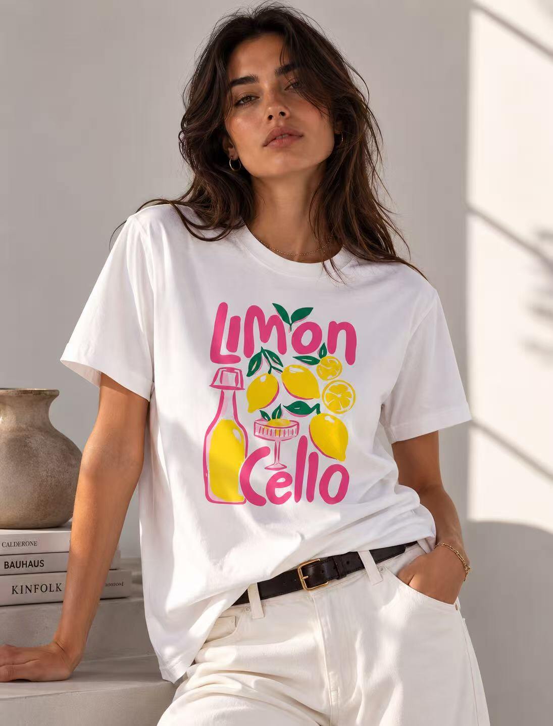 Mayorista O.TD - Camiseta con estampado de limón