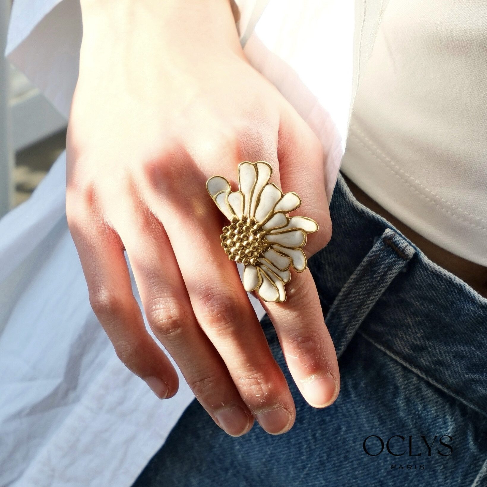 Wholesaler OCLYS - Sun necklace y golden golden steel chain Iria