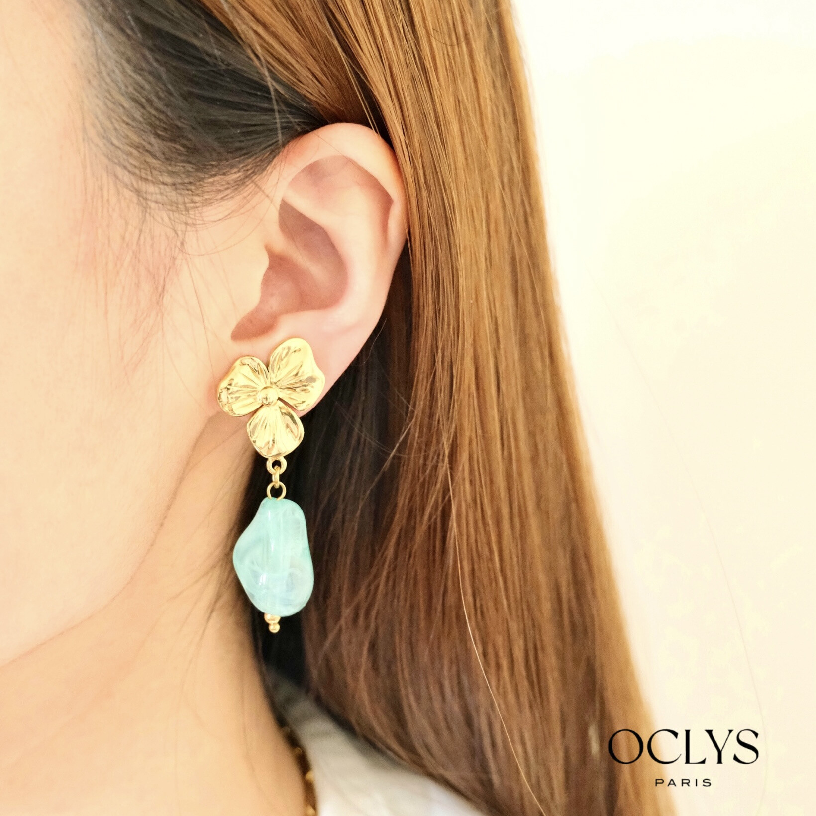 Wholesaler OCLYS - Sun necklace y golden golden steel chain Iria