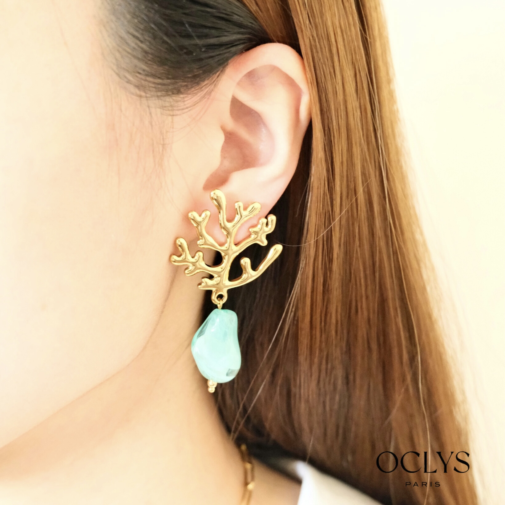 Wholesaler OCLYS - Sun necklace y golden golden steel chain Iria