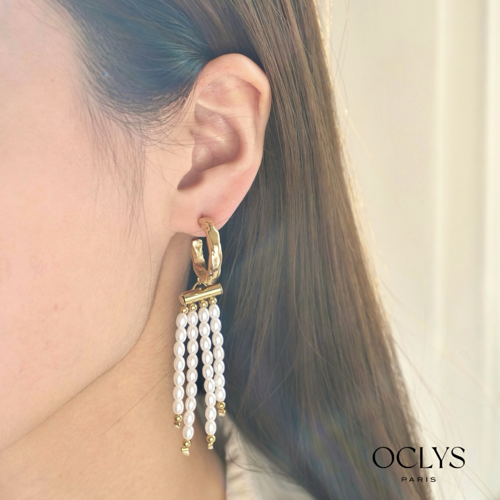 Wholesaler OCLYS - Sun necklace y golden golden steel chain Iria