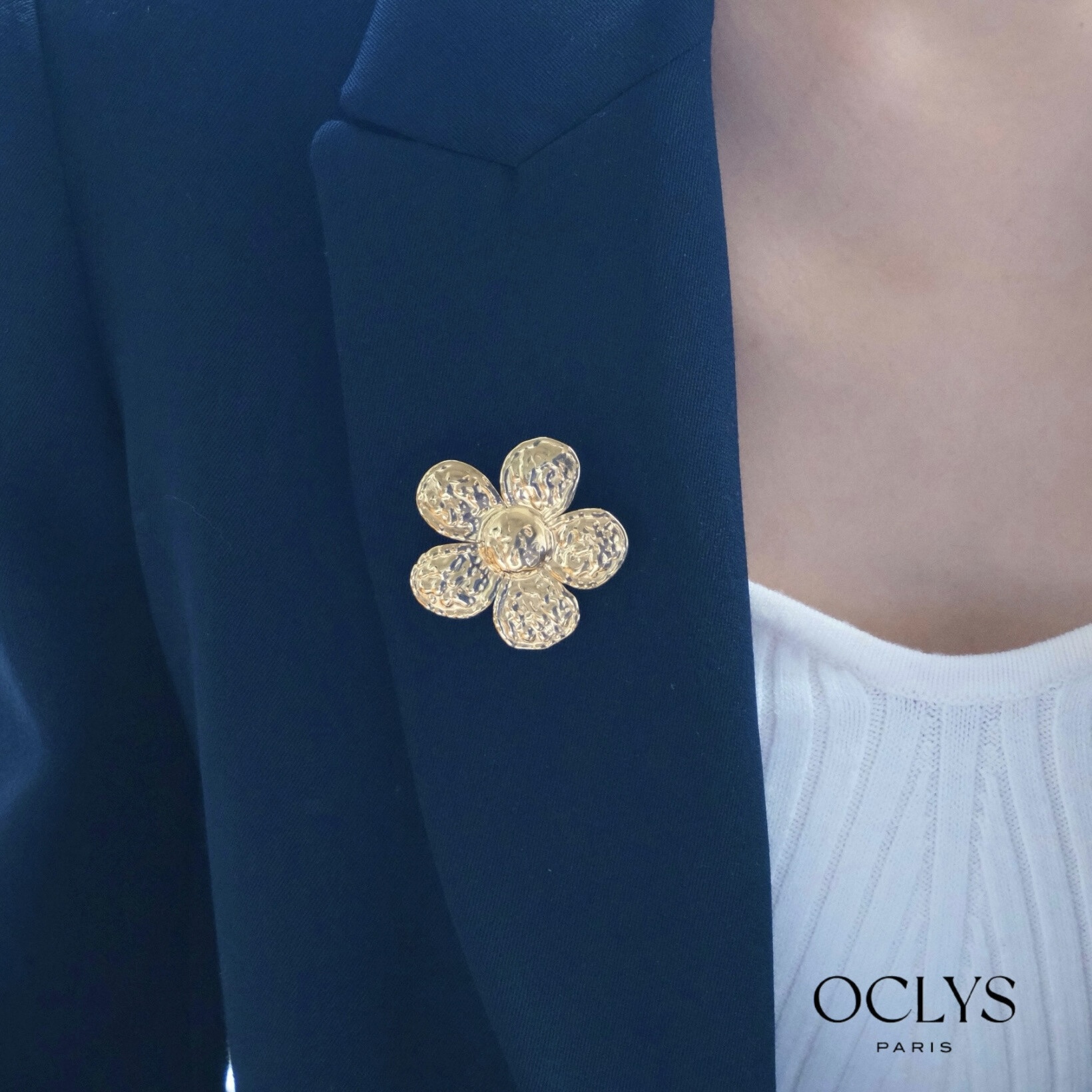 Wholesaler OCLYS - Marg stainless steel flower clip brooch