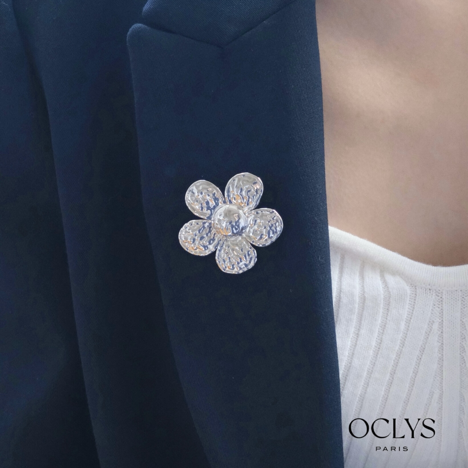 Wholesaler OCLYS - Marg stainless steel flower clip brooch