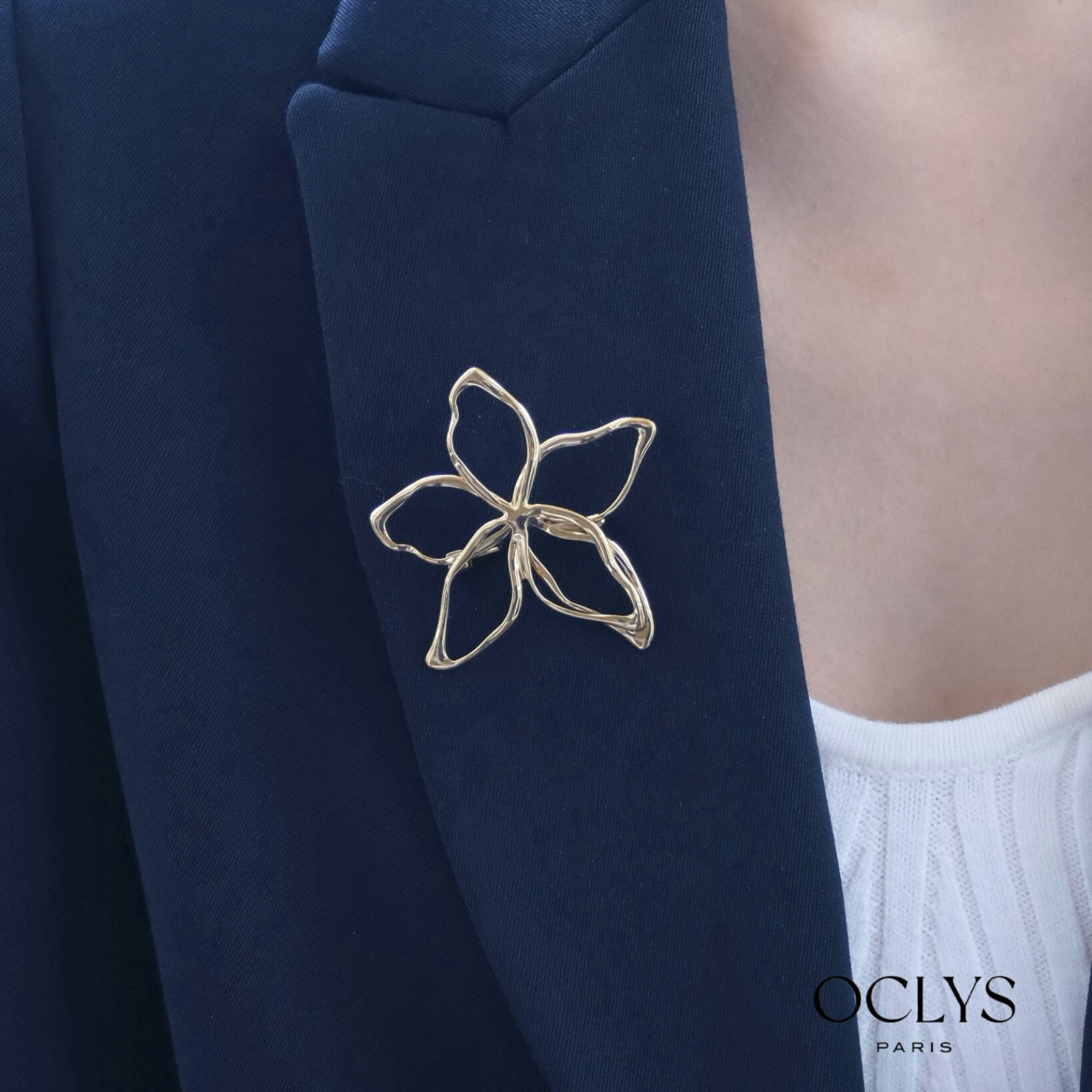Wholesaler OCLYS - Marg stainless steel flower clip brooch