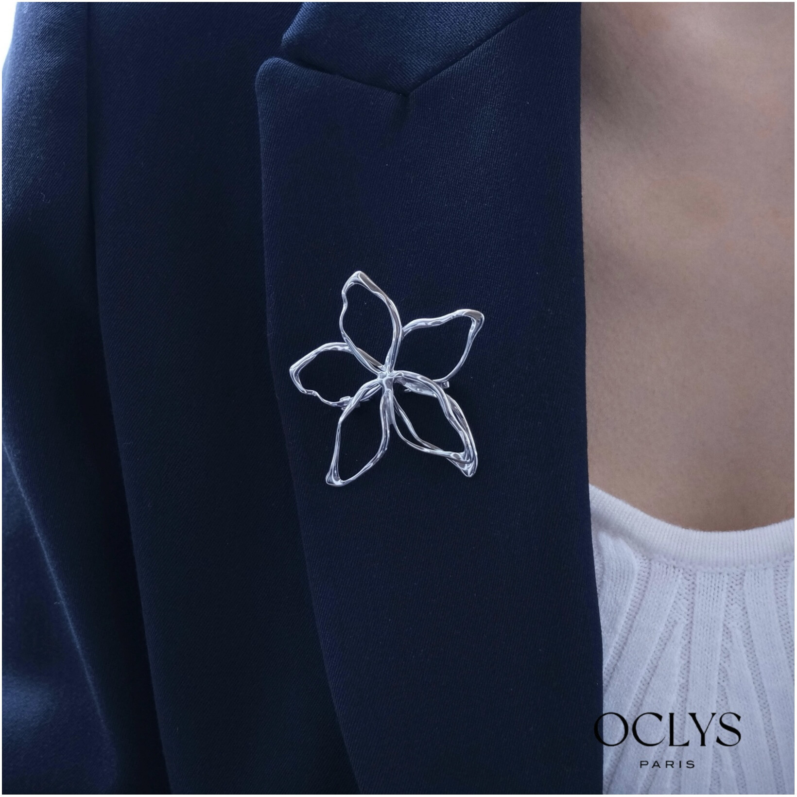 Wholesaler OCLYS - Marg stainless steel flower clip brooch