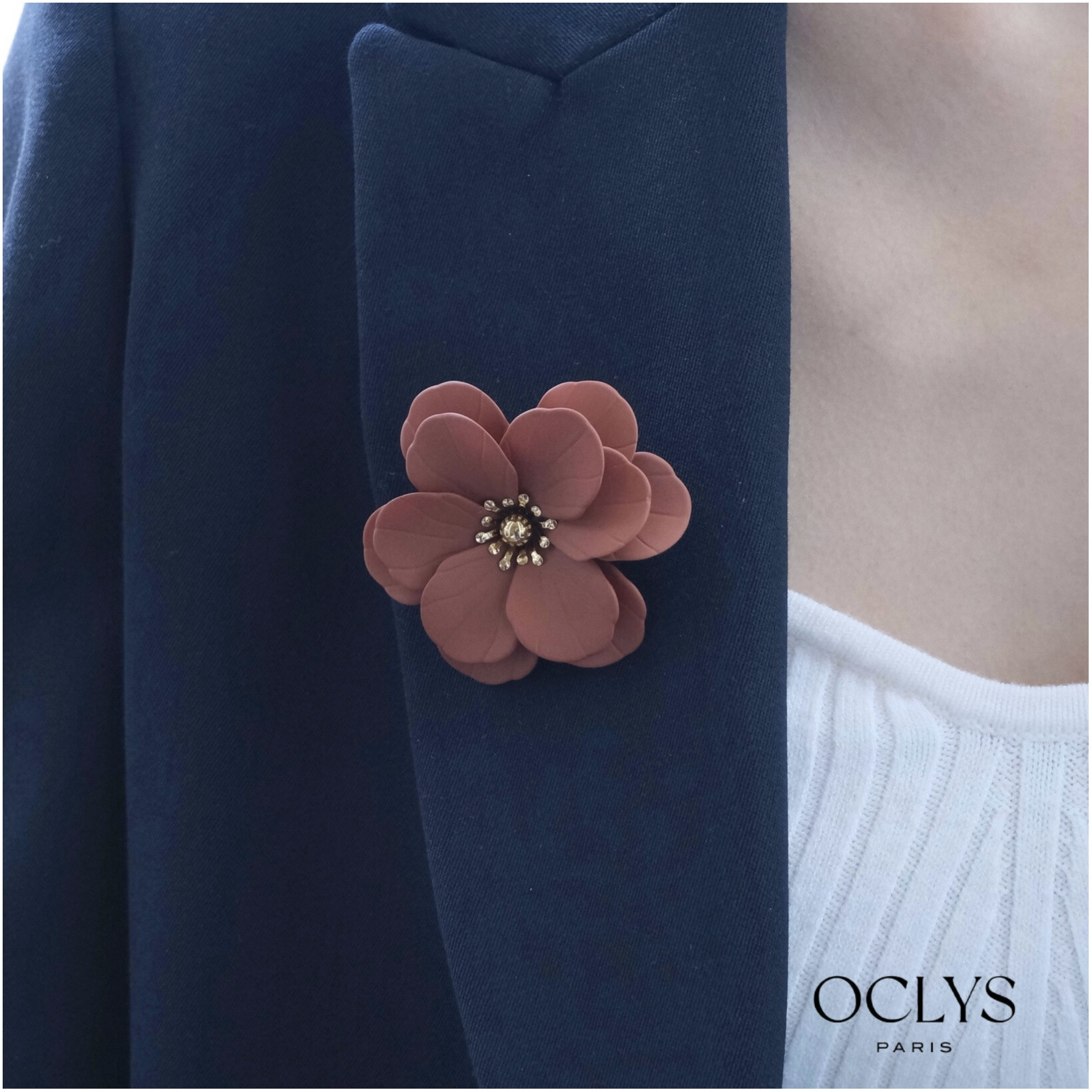 Wholesaler OCLYS - Marg stainless steel flower clip brooch