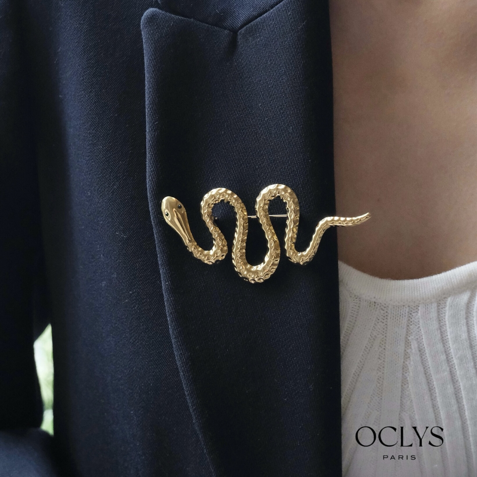 Wholesaler OCLYS - Dibi stainless steel snake brooch