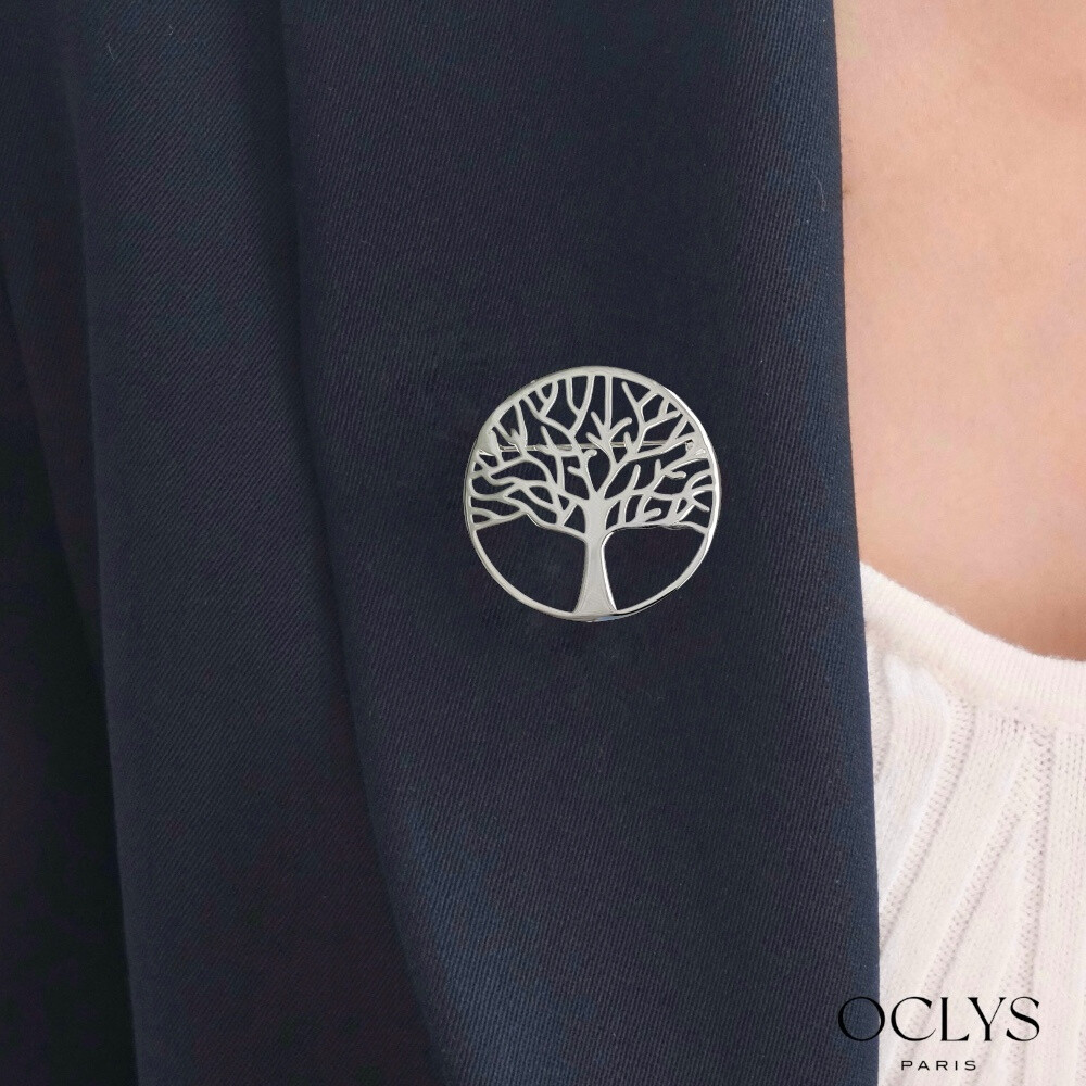 Wholesaler OCLYS - Fauna stainless steel pearl leaf brooch