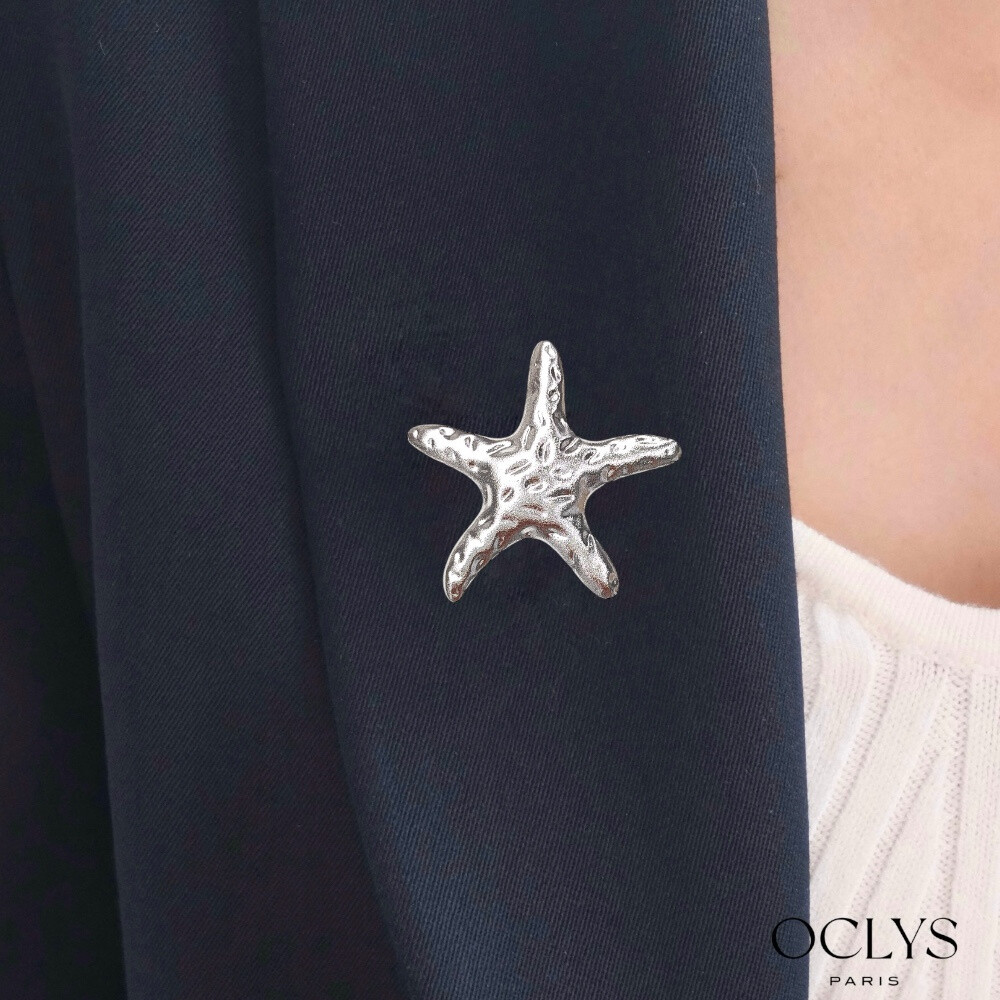 Wholesaler OCLYS - Fauna stainless steel pearl leaf brooch