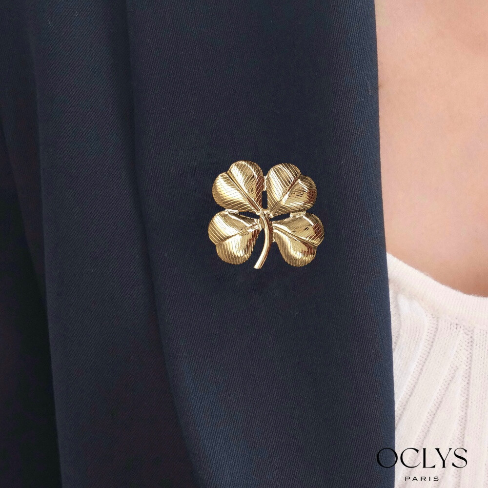Wholesaler OCLYS - Fauna stainless steel pearl leaf brooch