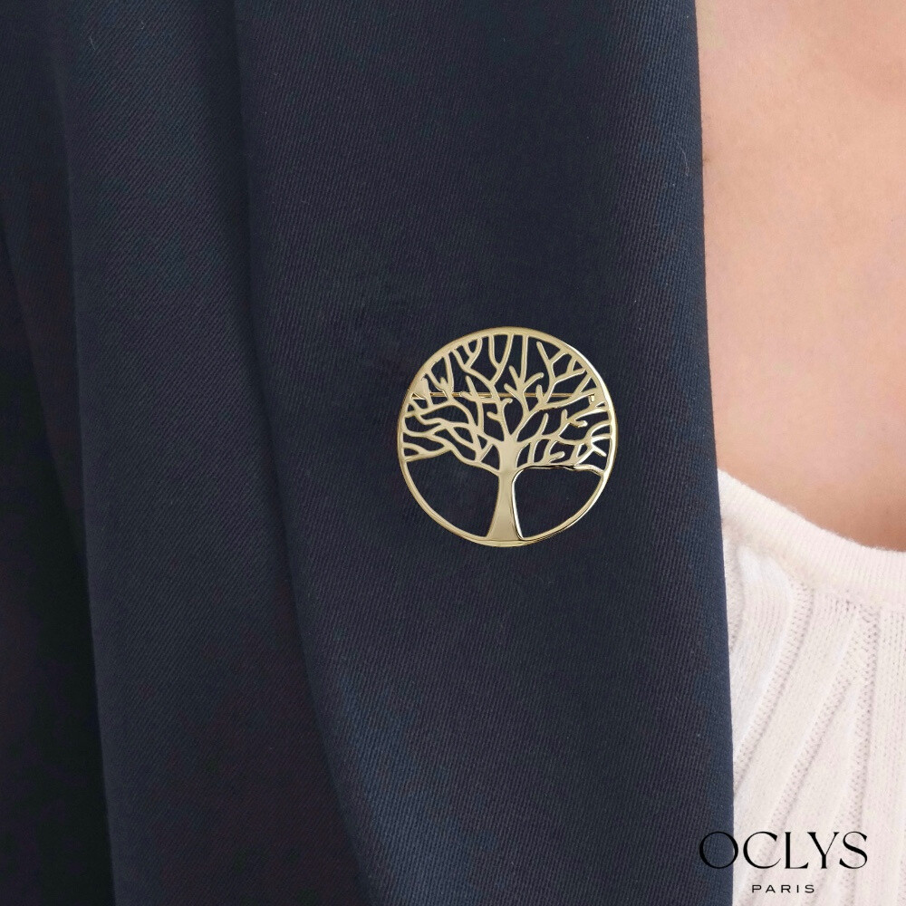 Wholesaler OCLYS - Fauna stainless steel pearl leaf brooch