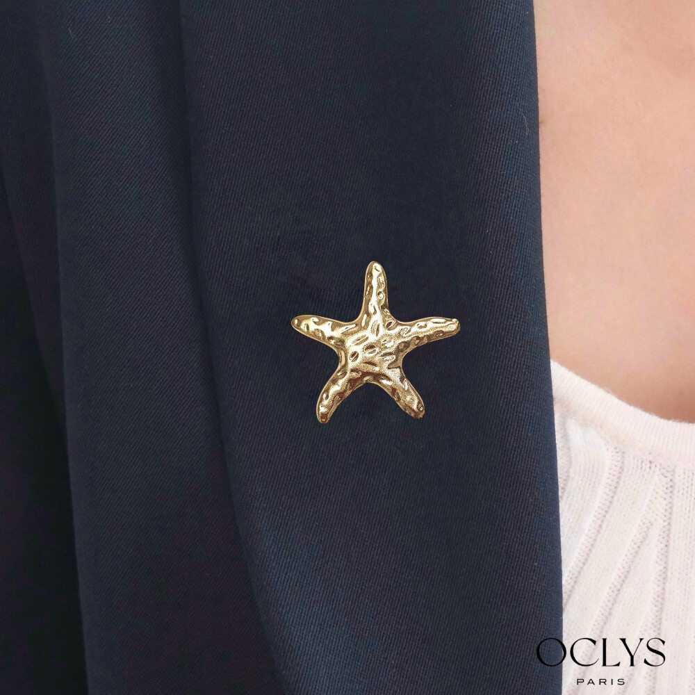Wholesaler OCLYS - Fauna stainless steel pearl leaf brooch