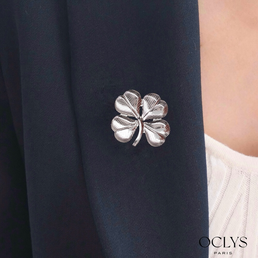 Wholesaler OCLYS - Fauna stainless steel pearl leaf brooch