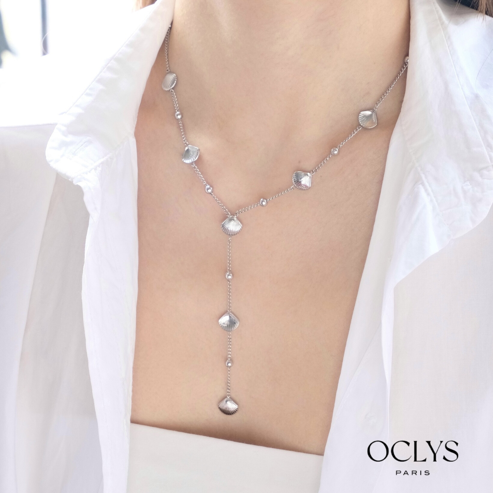 Wholesaler OCLYS - Sun necklace y golden golden steel chain Iria