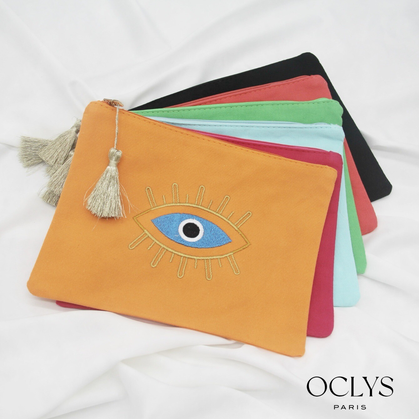 Wholesaler OCLYS - Colorful zipped cotton pouch with perfect mom print