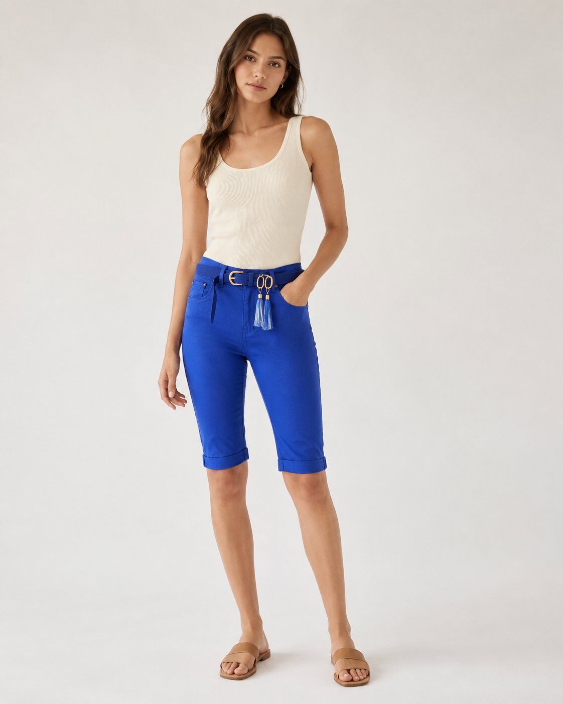 Wholesaler ONADO (Maison Onado) - Capri Cropped Pants with Belt