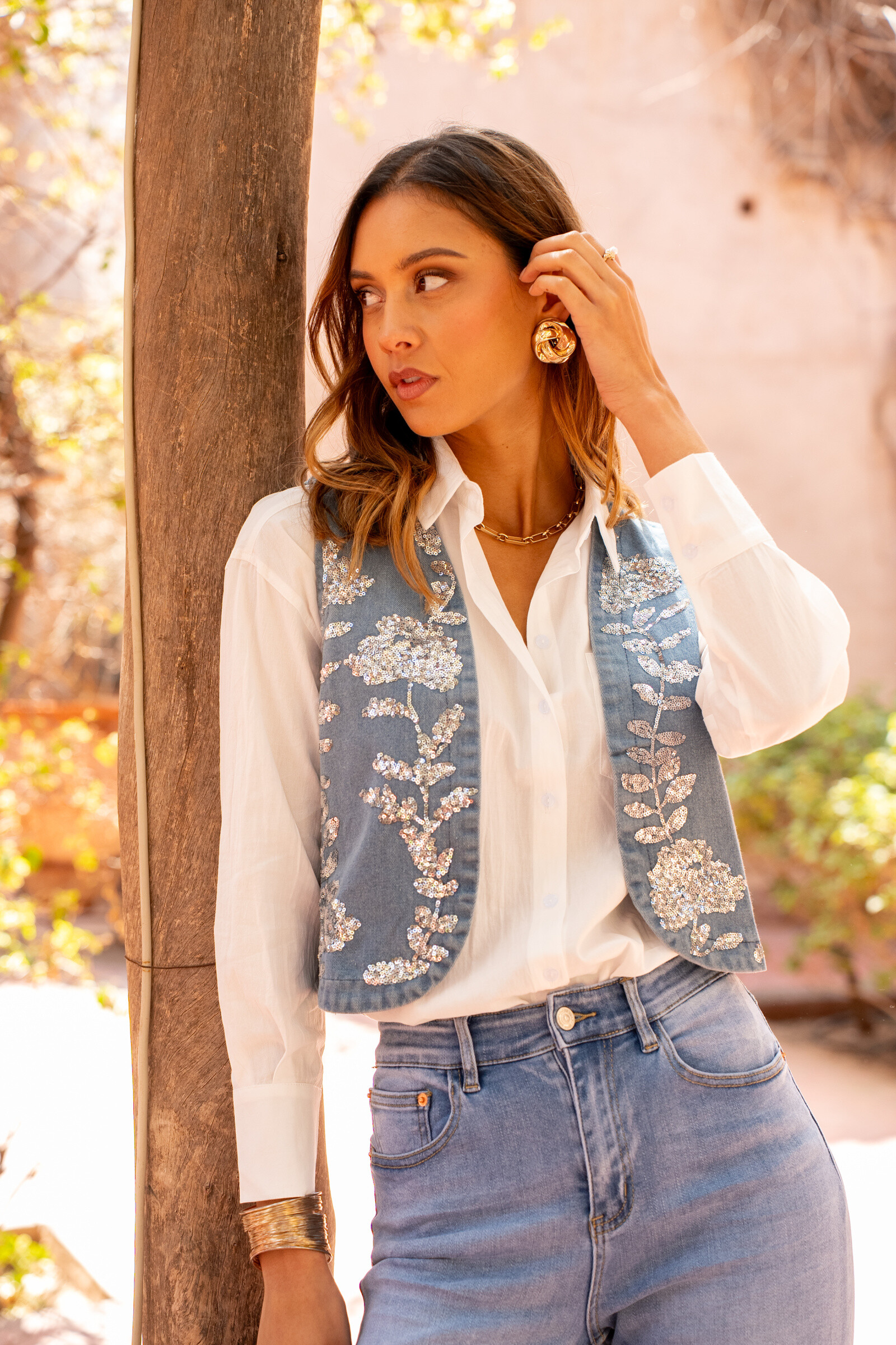 Wholesaler ONADO - Vest with sequined sequins