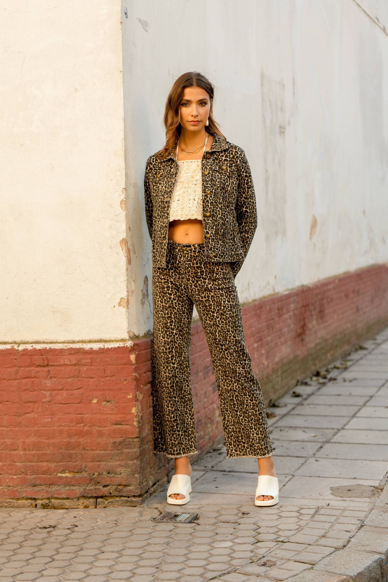 Wholesaler ONADO - Wide Leg Leopard pants